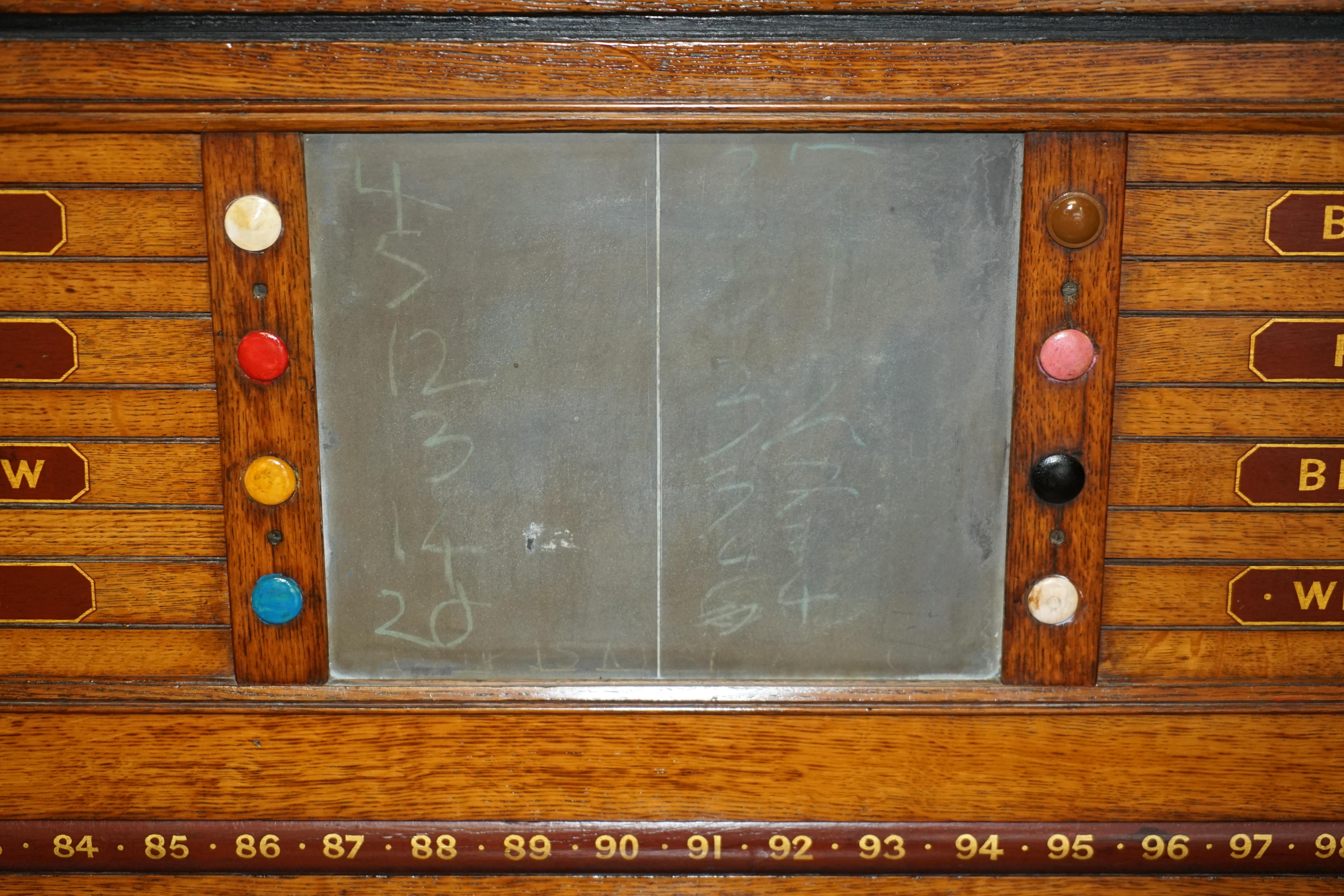 Fine Fully Restored Antique Victorian Honey Oak Snooker Scoreboard Ball Storage 4