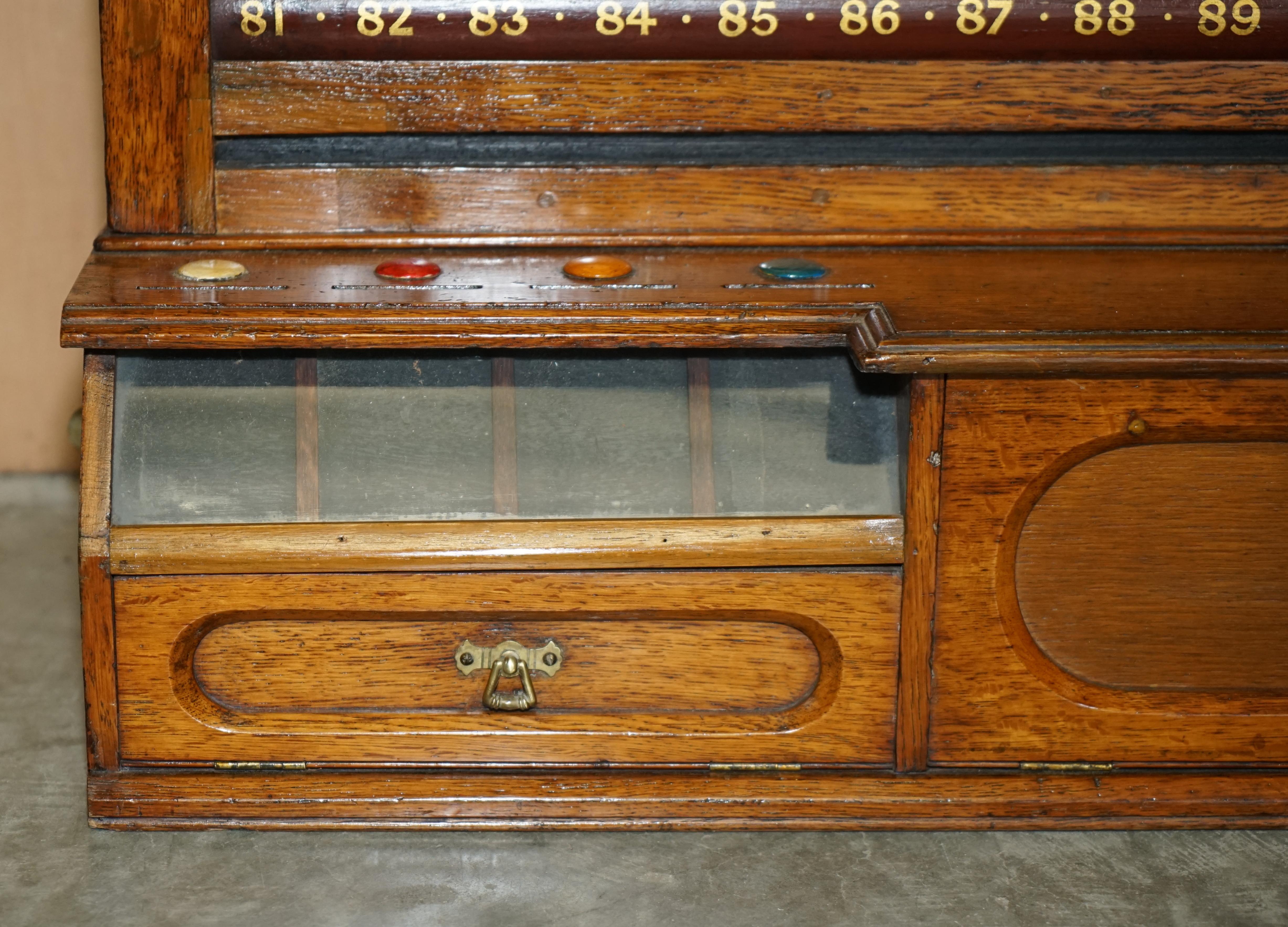 Fine Fully Restored Antique Victorian Honey Oak Snooker Scoreboard Ball Storage 6