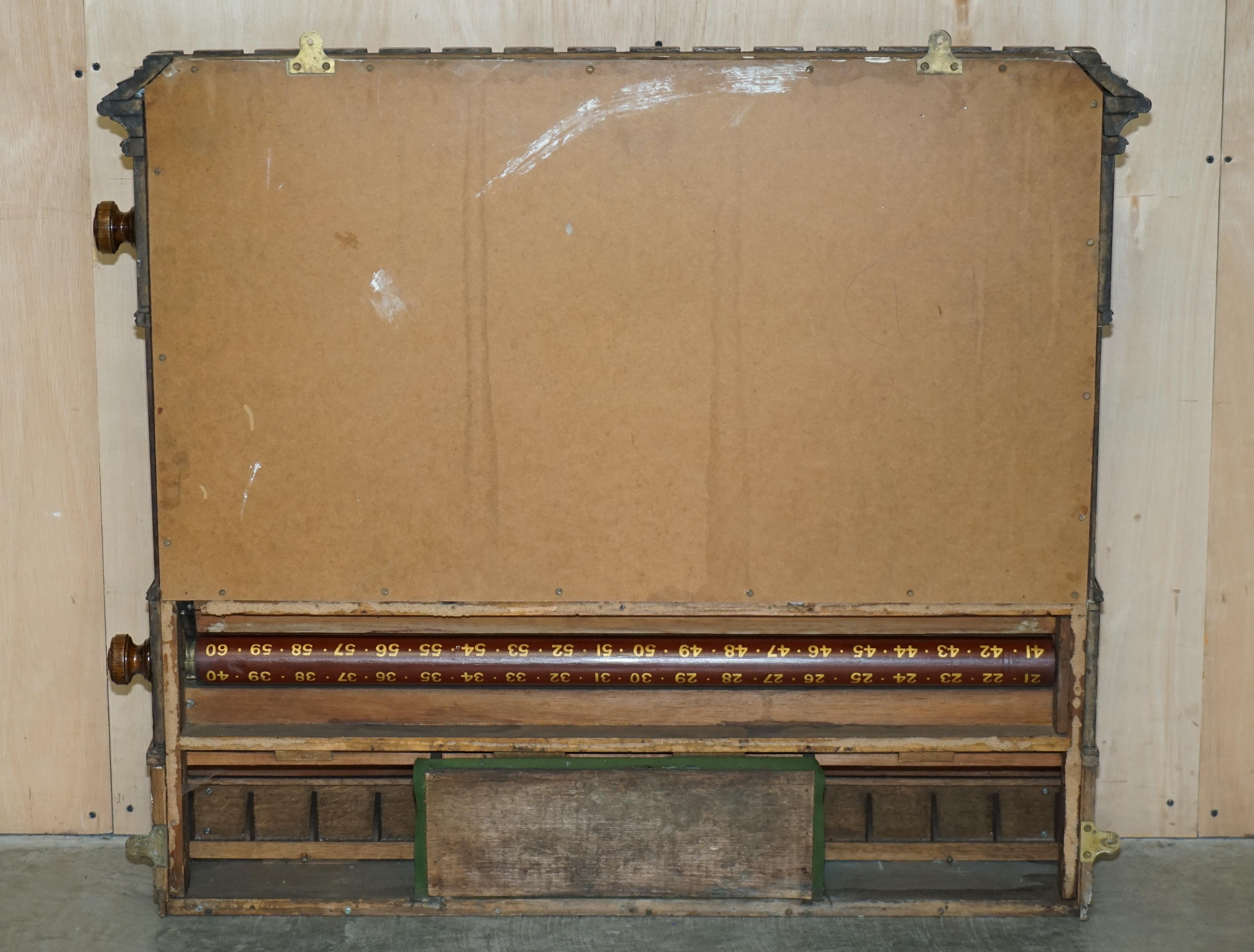 Fine Fully Restored Antique Victorian Honey Oak Snooker Scoreboard Ball Storage 9
