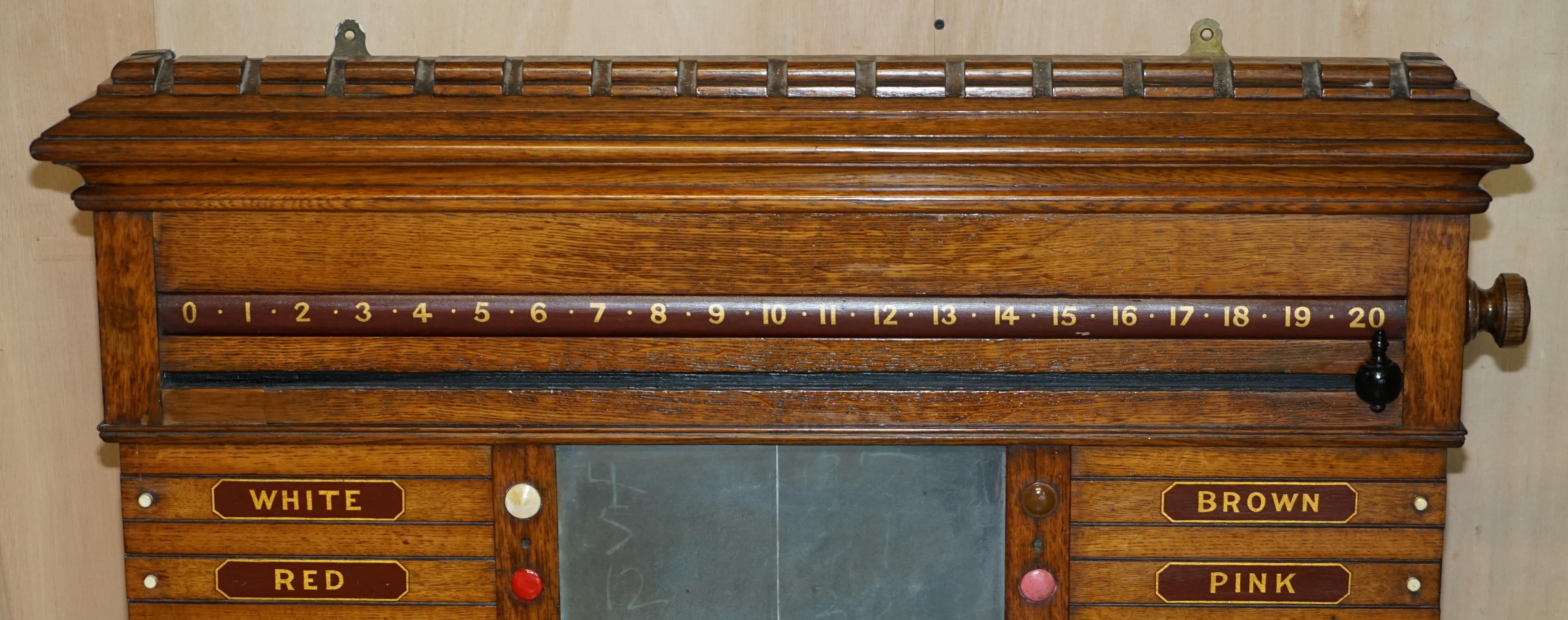High Victorian Fine Fully Restored Antique Victorian Honey Oak Snooker Scoreboard Ball Storage