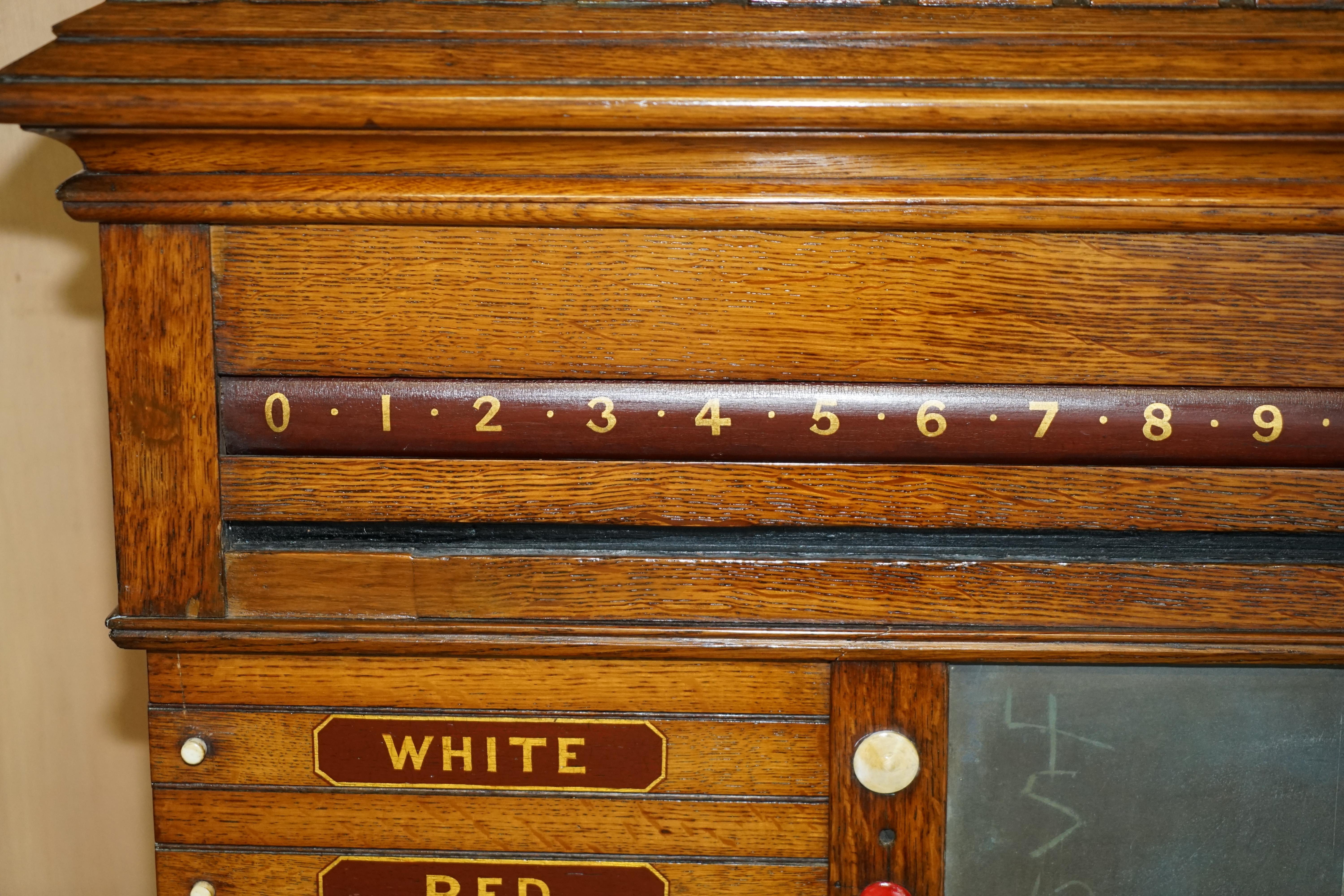 Fine Fully Restored Antique Victorian Honey Oak Snooker Scoreboard Ball Storage 1