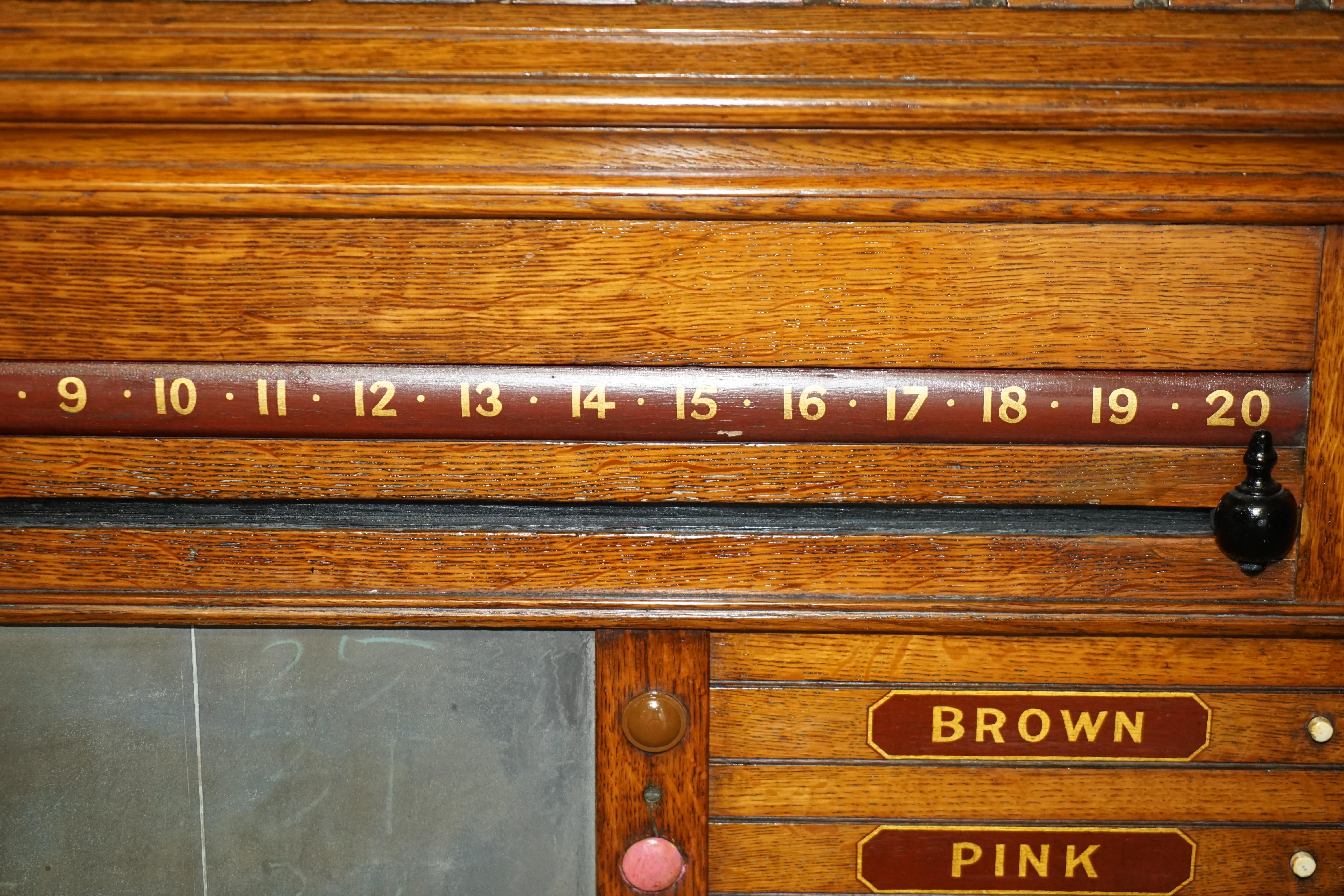 Fine Fully Restored Antique Victorian Honey Oak Snooker Scoreboard Ball Storage 2