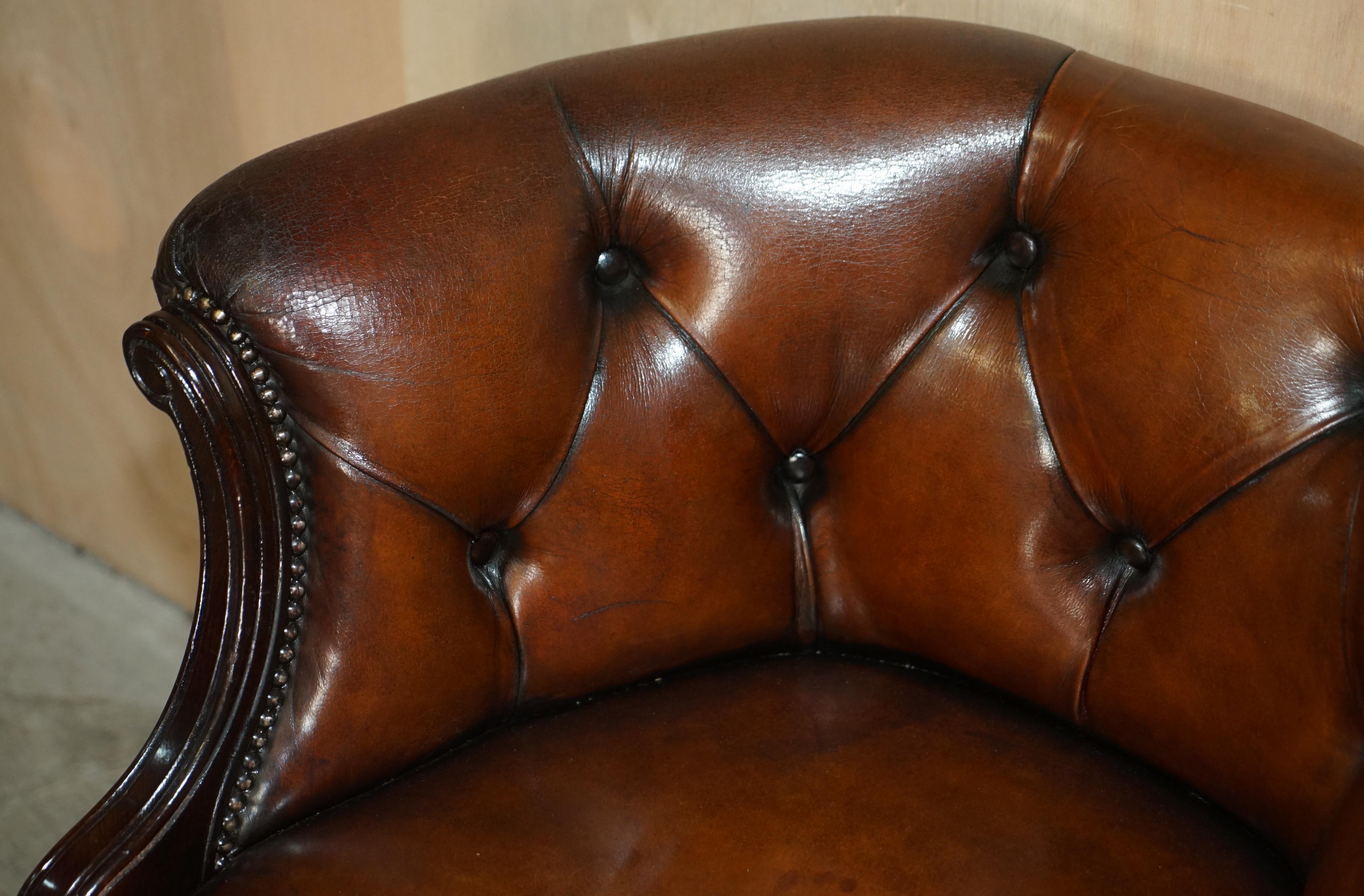 Fein vollständig restauriert Vintage Chesterfield getuftet Hand gefärbt Wanne Club Sessel 6