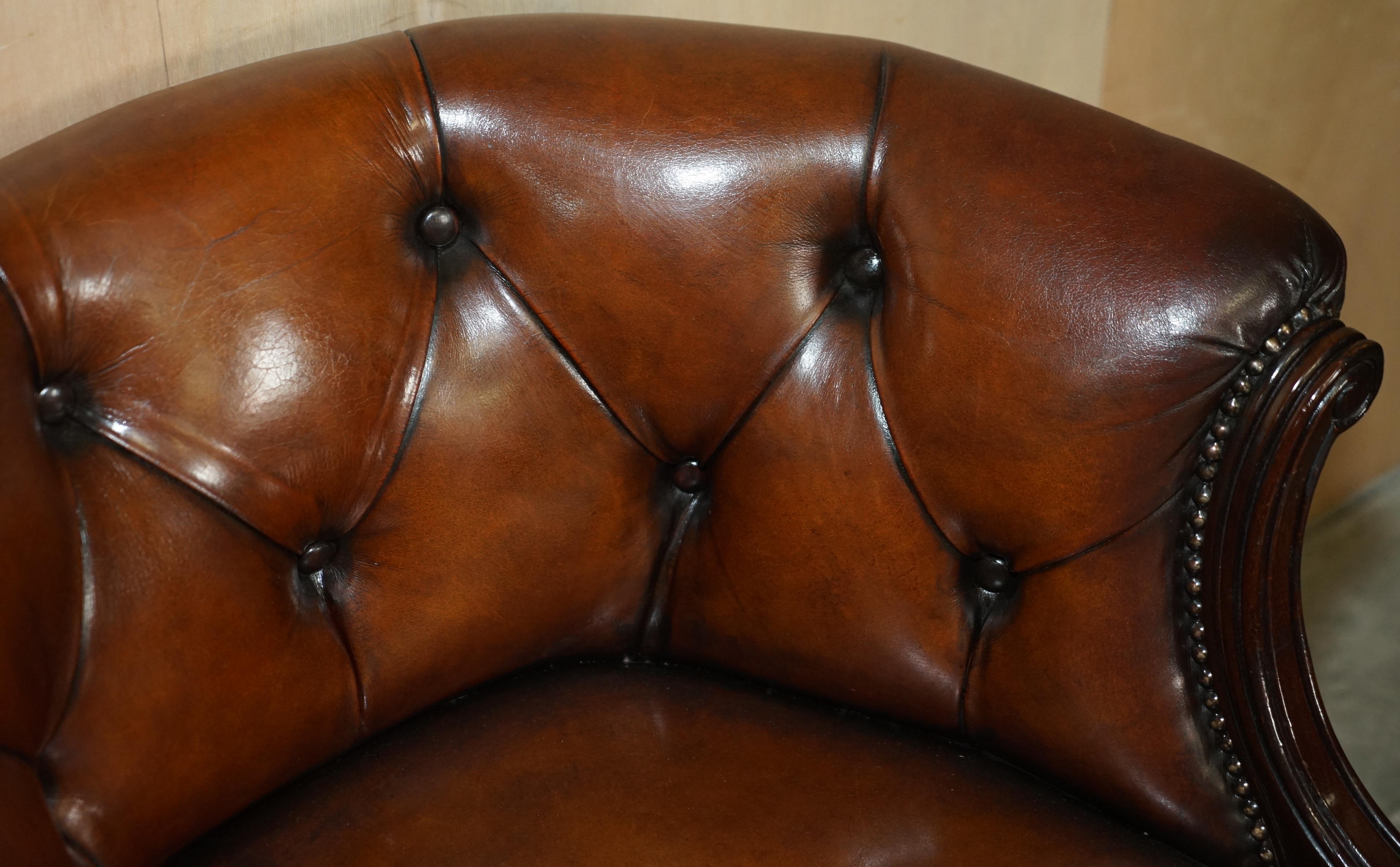 Fein vollständig restauriert Vintage Chesterfield getuftet Hand gefärbt Wanne Club Sessel 7