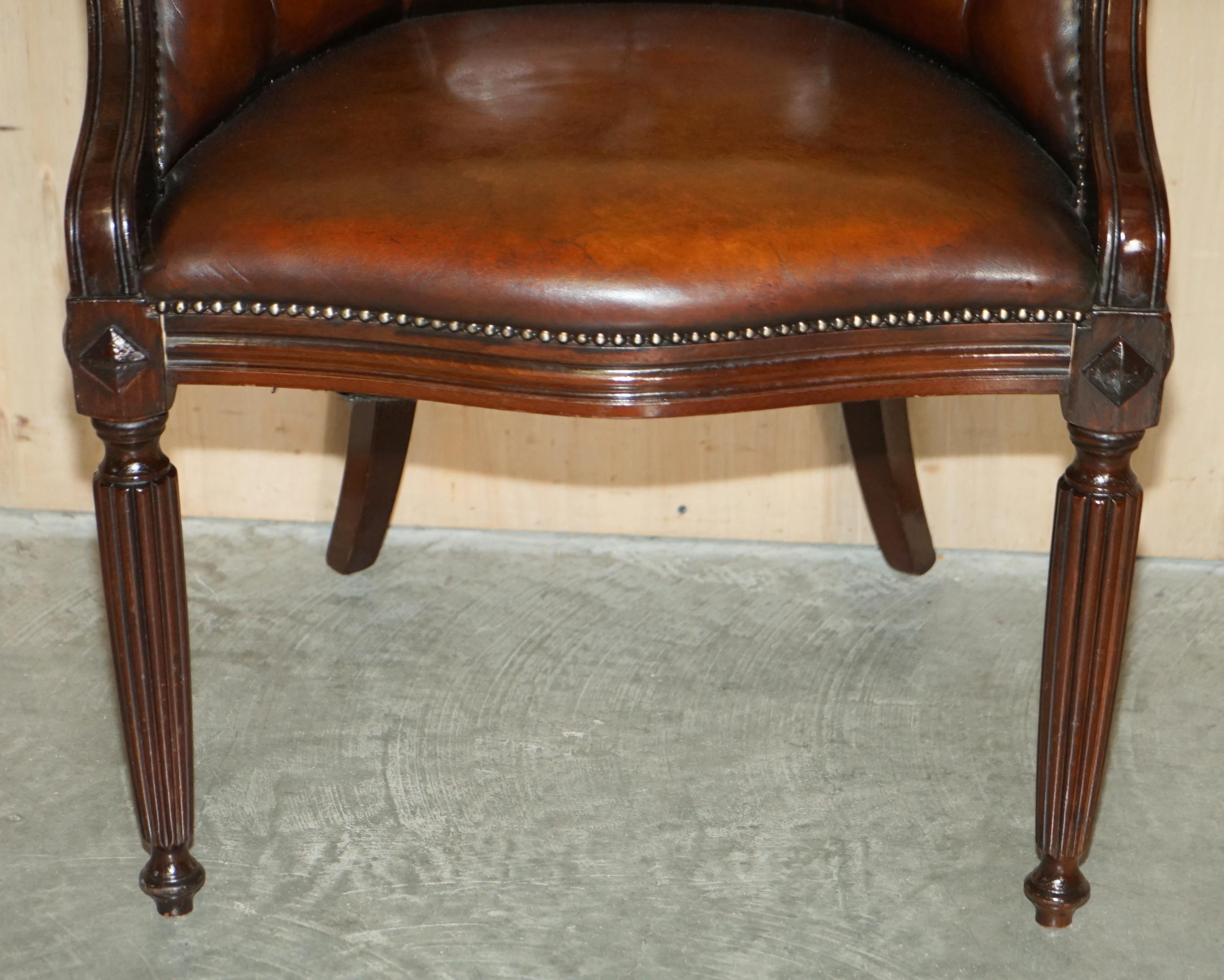 Regency Fine Fully Restored Vintage Chesterfield Tufted Hand Dyed Tub Club Armchair For Sale