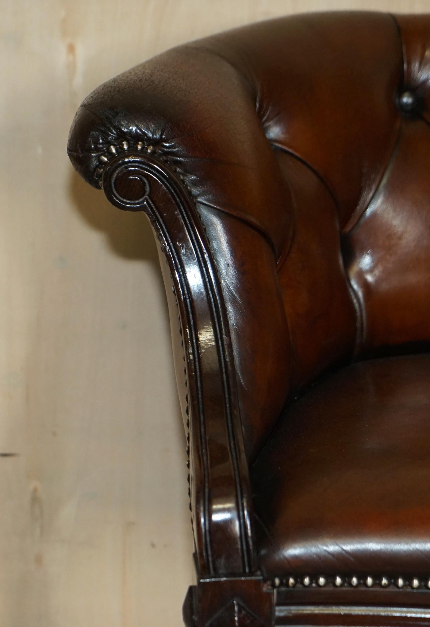 Hand-Crafted Fine Fully Restored Vintage Chesterfield Tufted Hand Dyed Tub Club Armchair For Sale