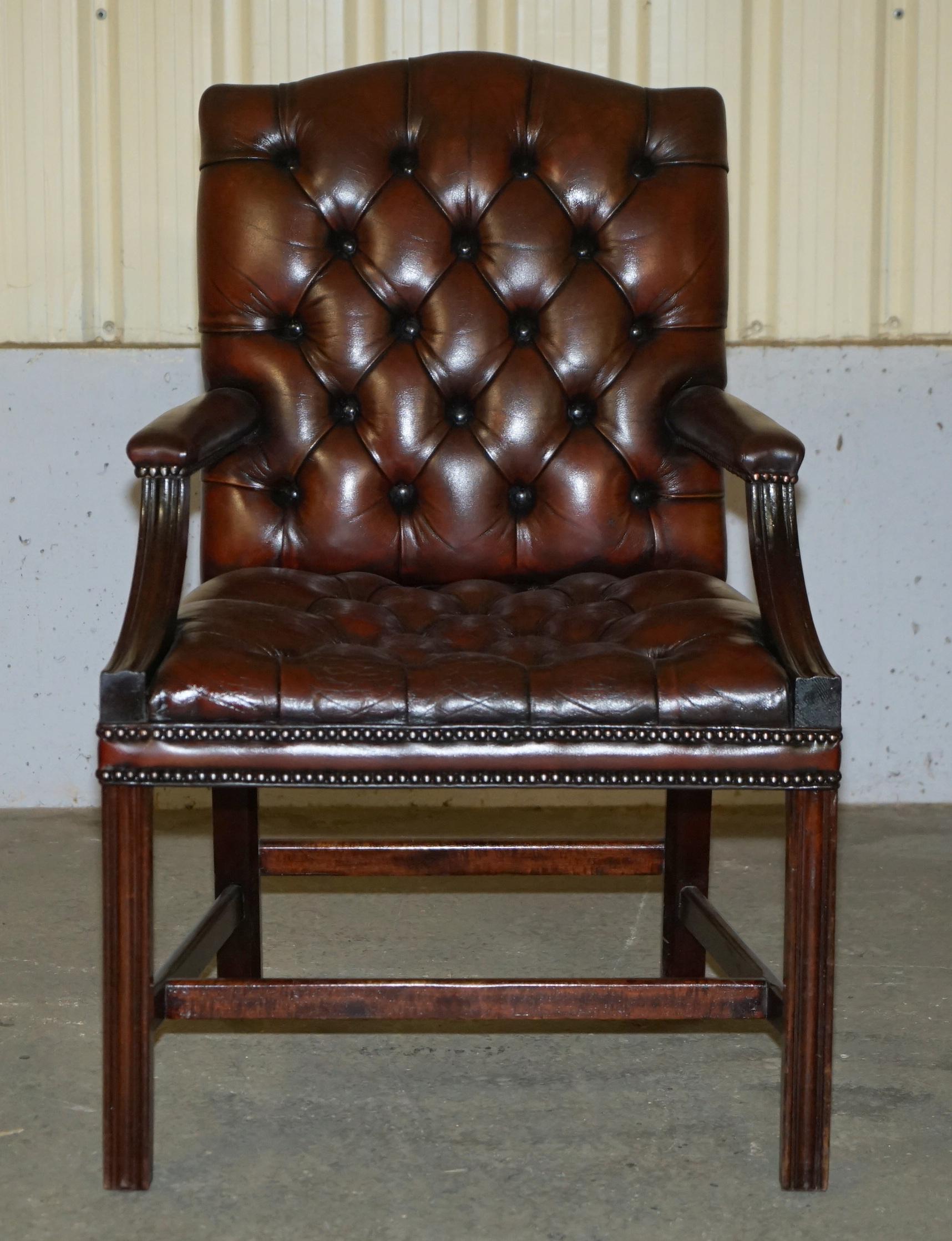 Royal House Antiques

Royal House Antiques is delighted to offer for sale this stunning, fully restored George II style Gainsborough armchair with beech wood frame and hand dyed reddish brown finish 

Please note the delivery fee listed is just a
