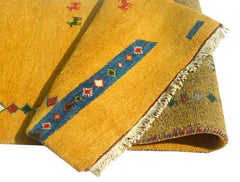 Fine Gabbeh Runner with Girl & Goat Design