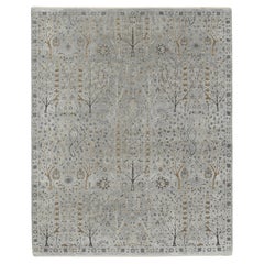 Fine Garden Design Rug with All-Over Pattern in Wool and Silk