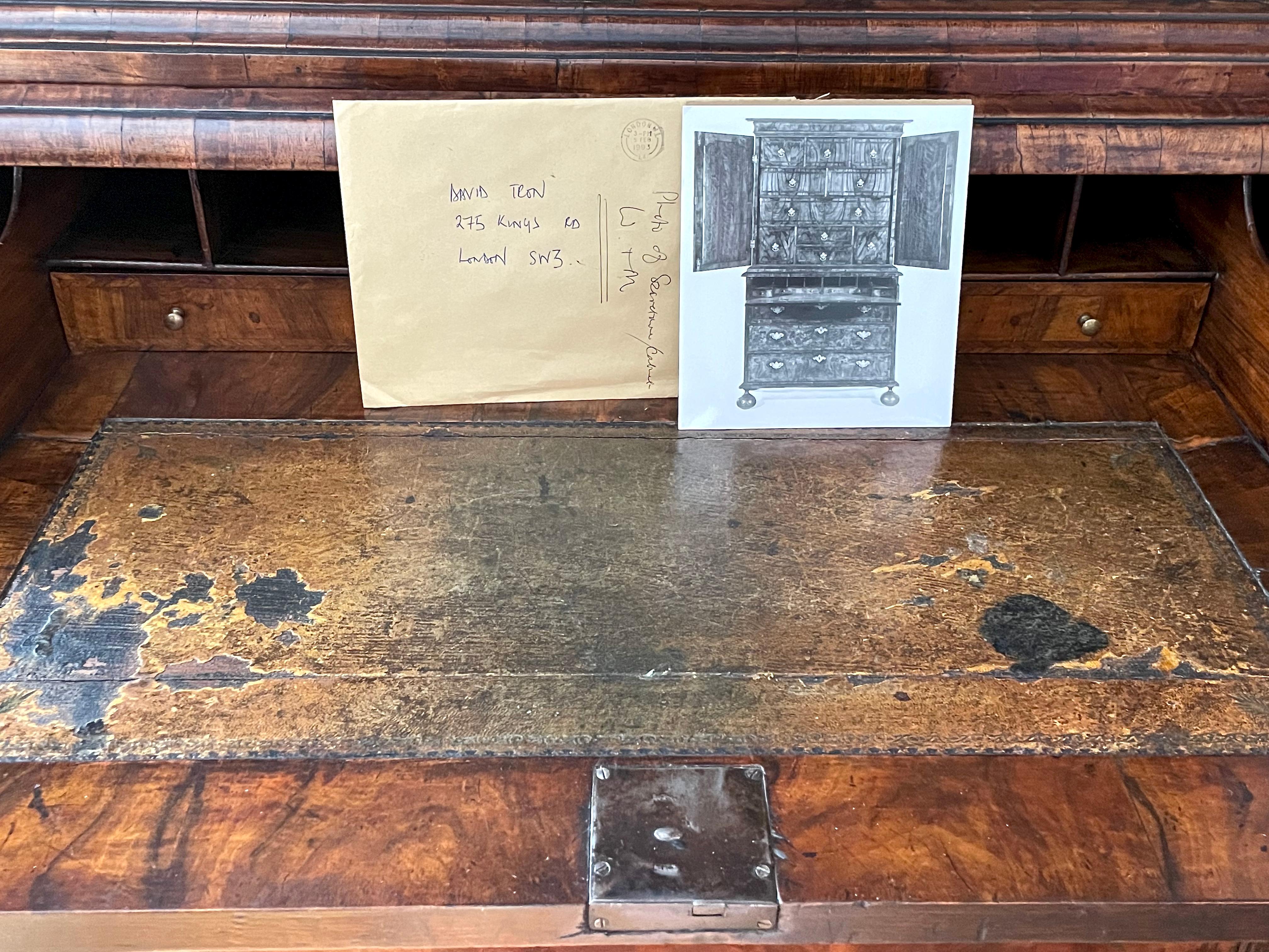 Fine George I Burr Walnut Secretaire Cabinet For Sale 3