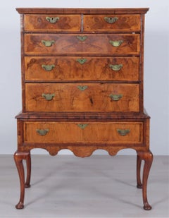 18th Century George I Walnut Tallboy Chest-on-Stand, England