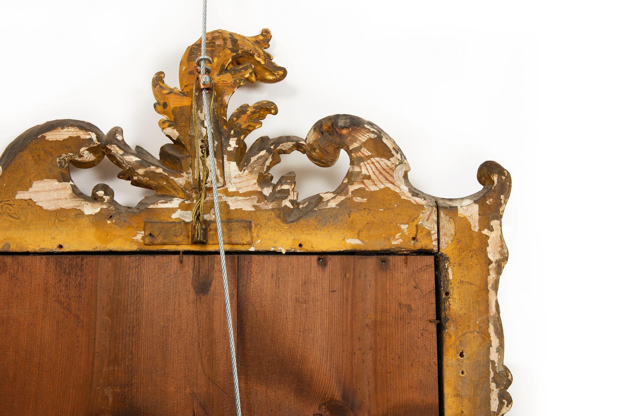 Miroir mural en bois doré sculpté George II, anglais ou écossais vers 1750 en vente 8