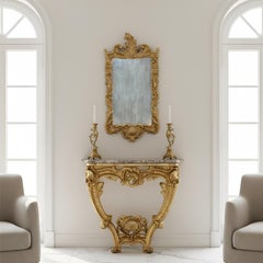 Fine George II Carved Giltwood Wall Mirror, English or Scottish circa 1750
