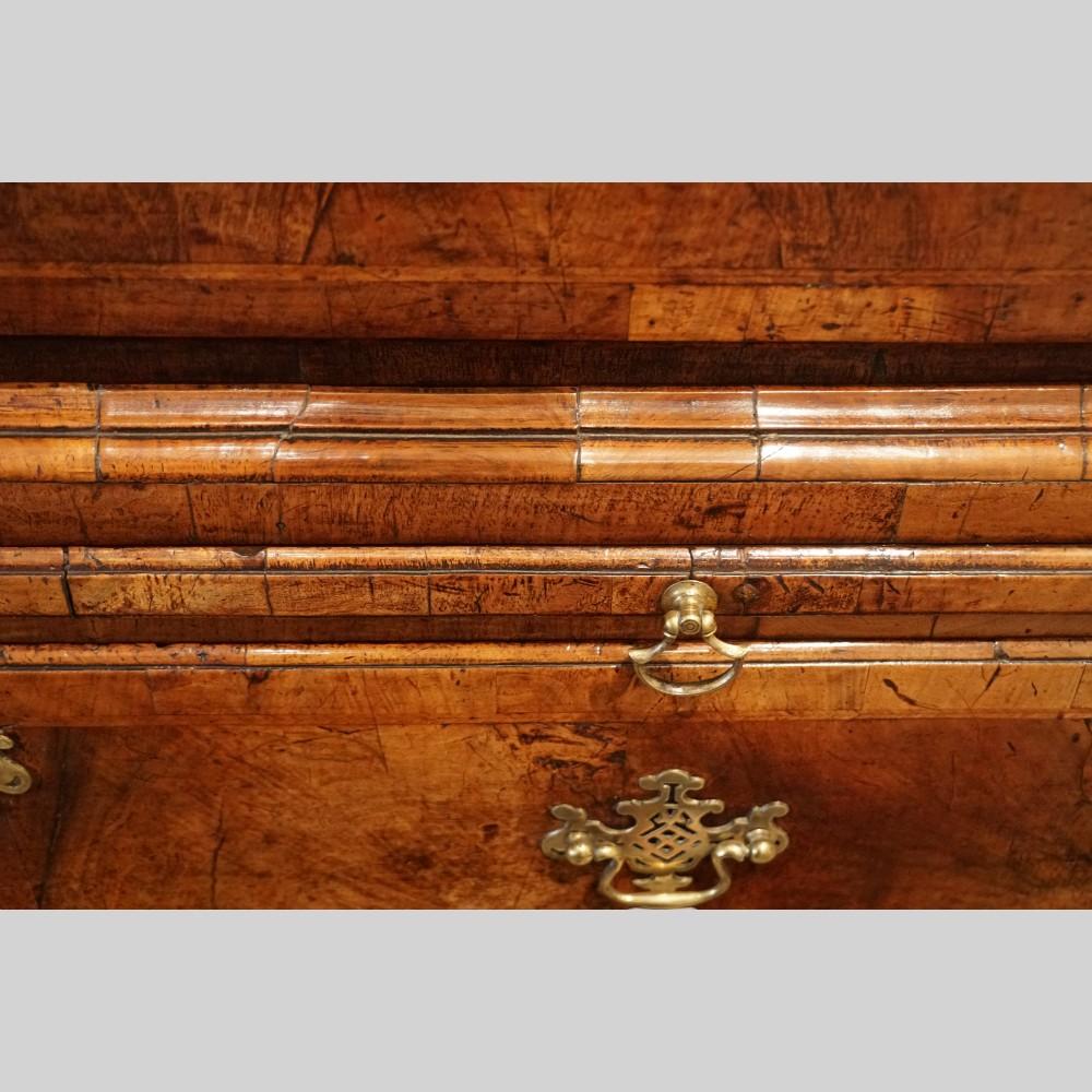 Fine George II walnut tallboy with sunburst For Sale 7
