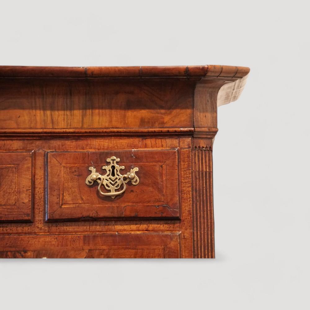 Fine George II walnut tallboy with sunburst For Sale 1