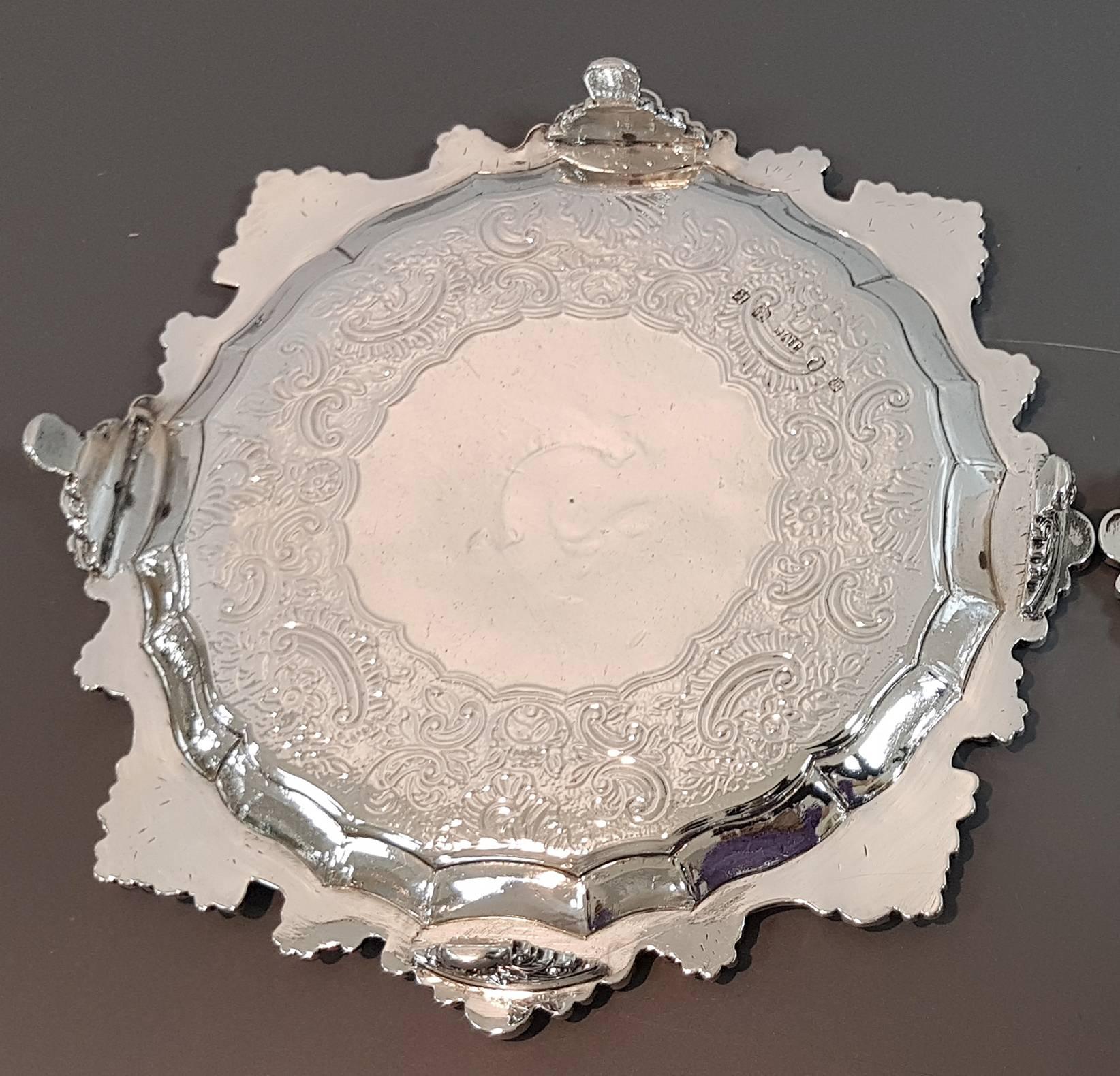 Fine George III Antique Sterling Silver Salvers Made in Edinburgh by John McKay 5