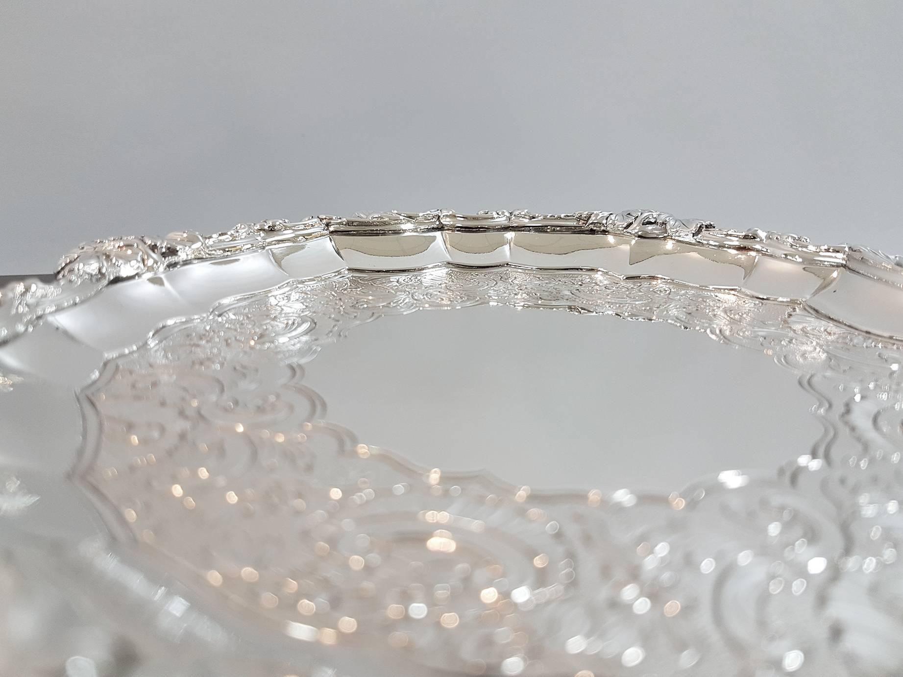 English Fine George III Antique Sterling Silver Salvers Made in Edinburgh by John McKay
