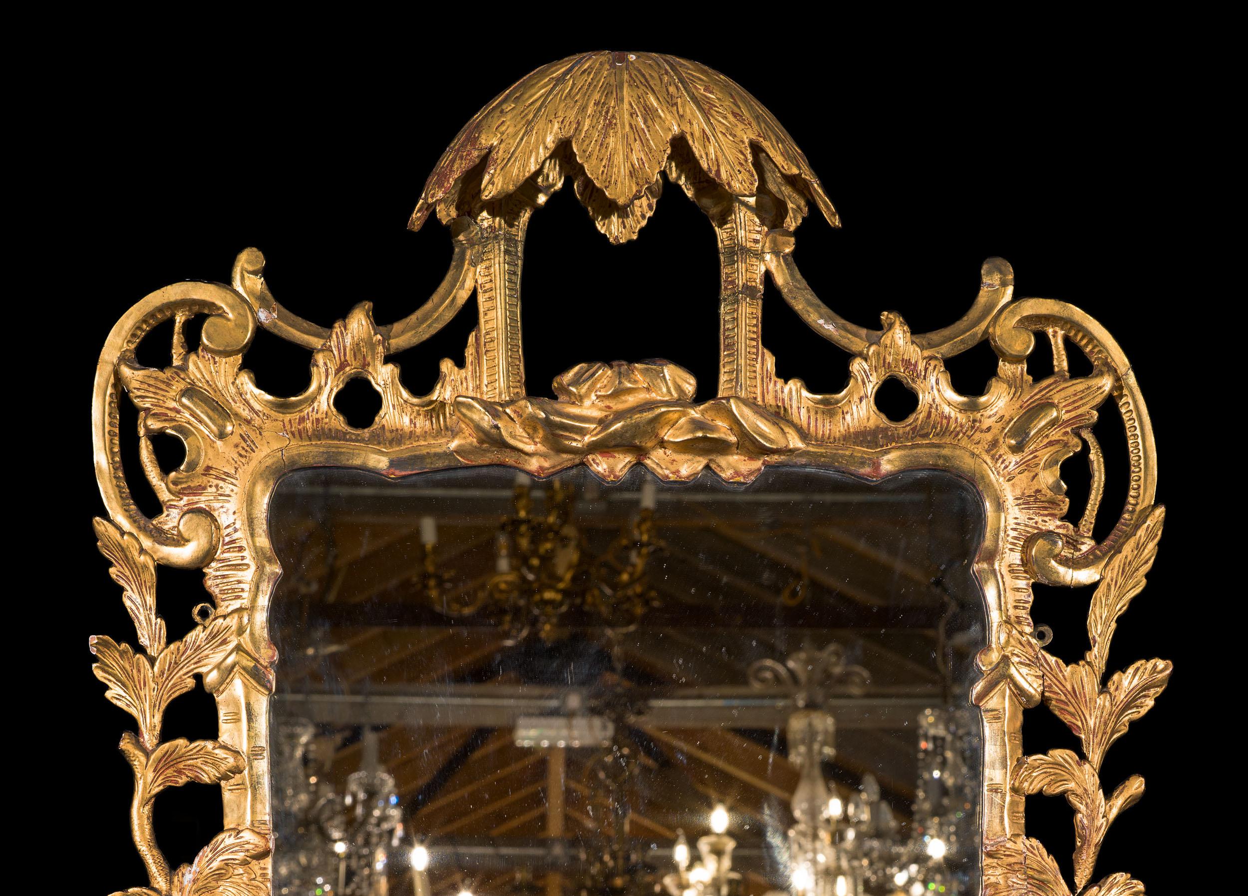 18th Century Fine George III Chippendale Wall Mirror For Sale
