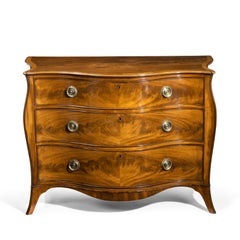 Fine George III Figured Mahogany Serpentine Commode Attributed to Henry Hill