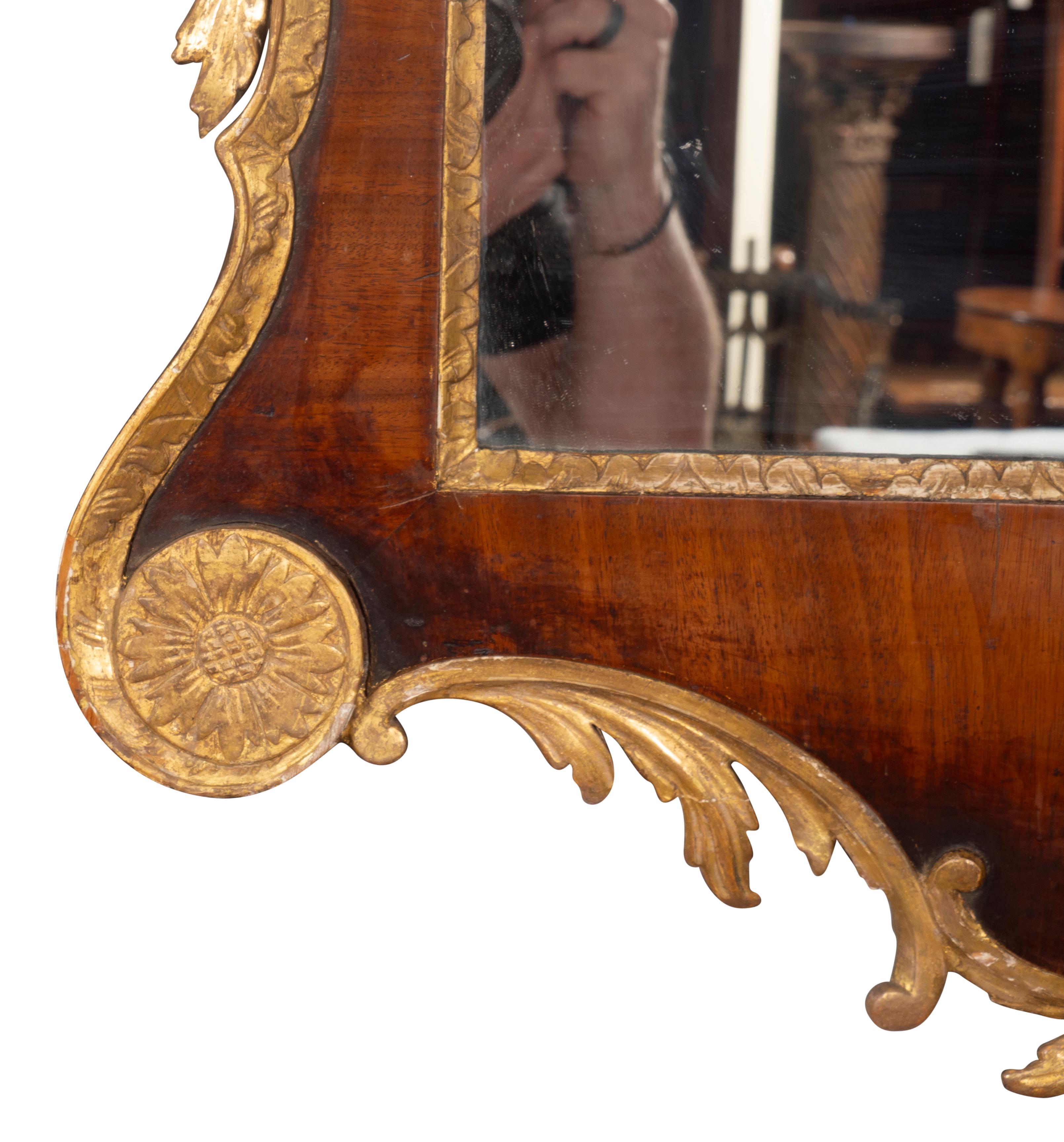 Fine George III Mahogany and Parcel Gilt Mirror For Sale 3