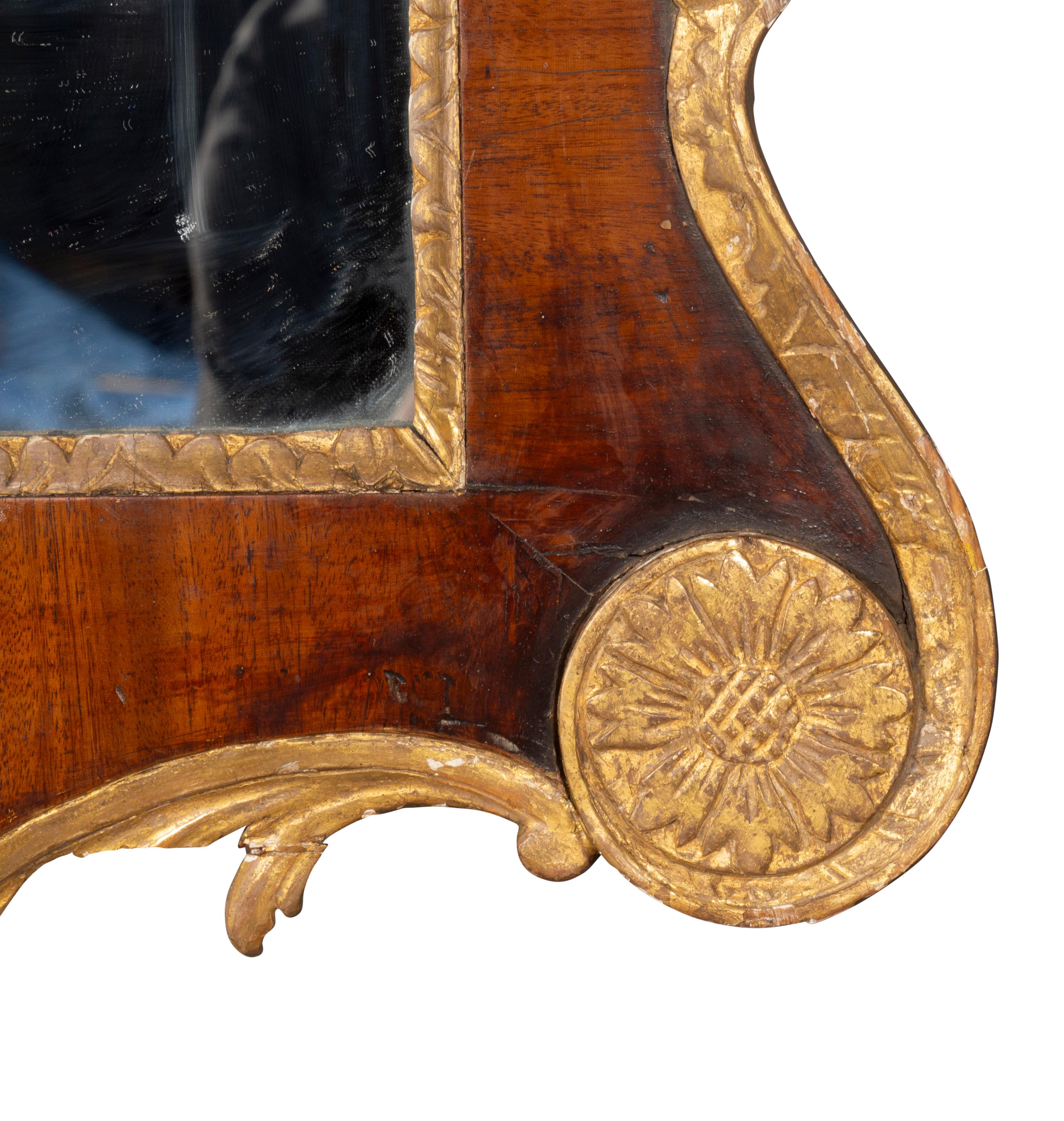 Fine George III Mahogany and Parcel Gilt Mirror For Sale 4
