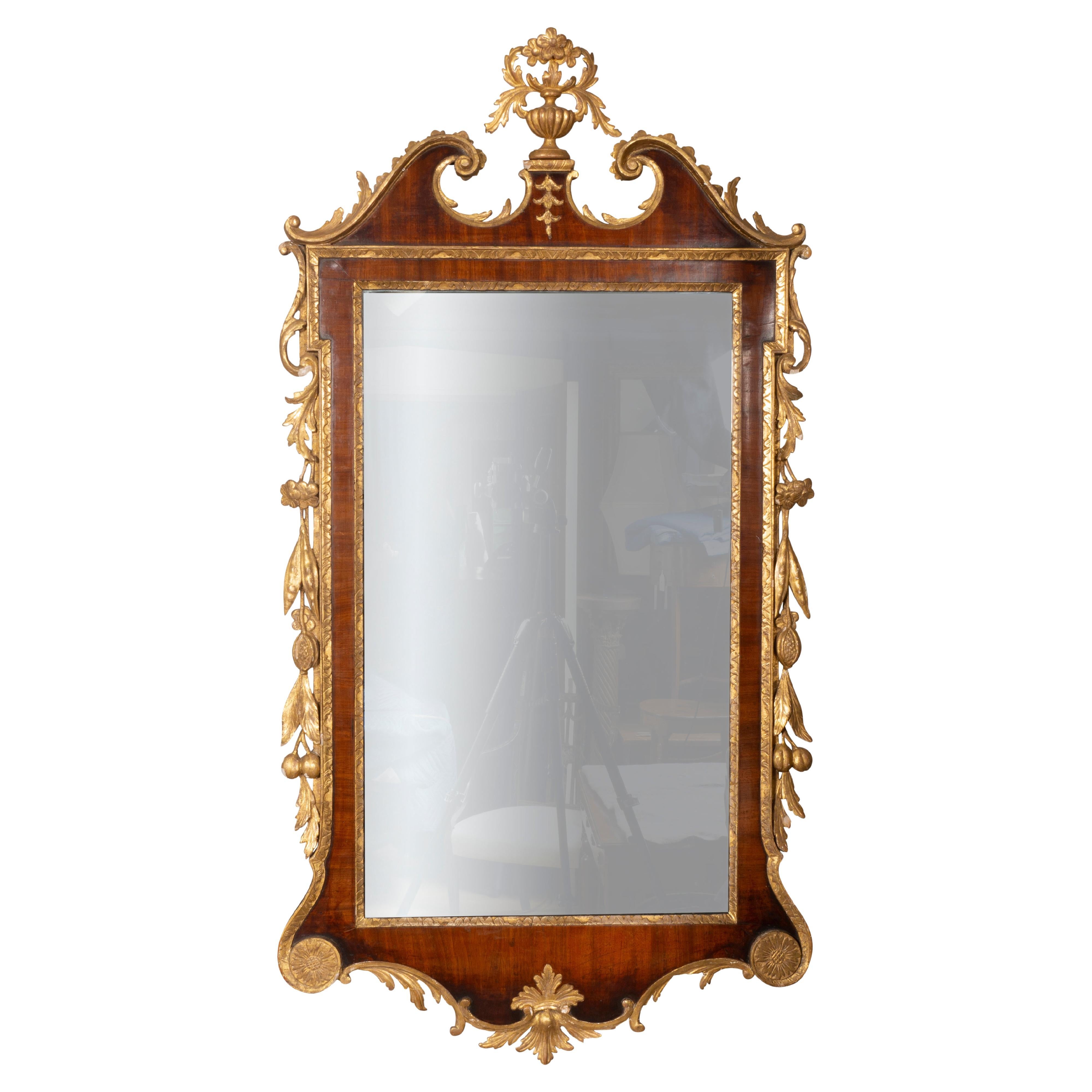 Fine George III Mahogany and Parcel Gilt Mirror