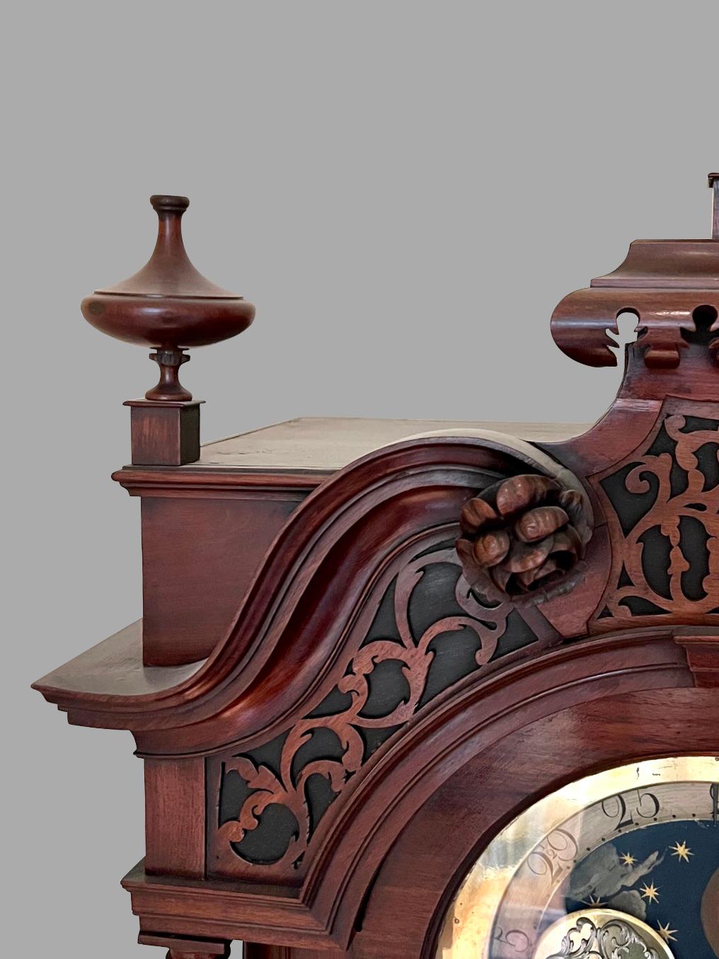 Fine George III Mahogany Tall Case Clock by William Barker 8 Day Time and Strike en venta 2