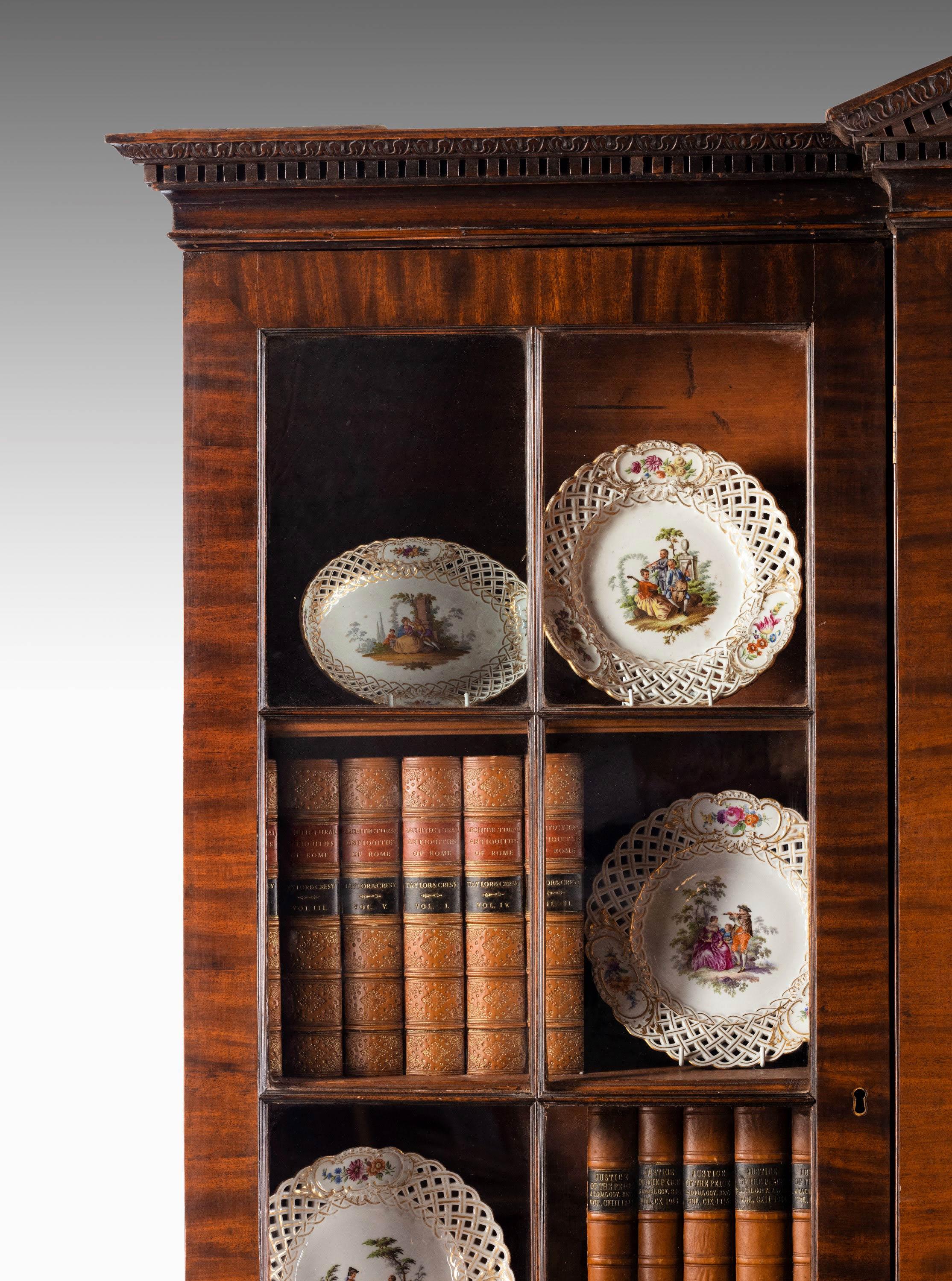 18th Century Fine George III Period Mahogany Breakfront Bookcase