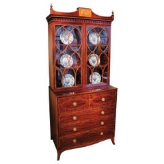 Fine George III Period Mahogany Secretaire Bookcase