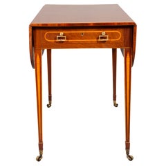 Fine George III Sabicu Mahogany And Satinwood Pembroke Table