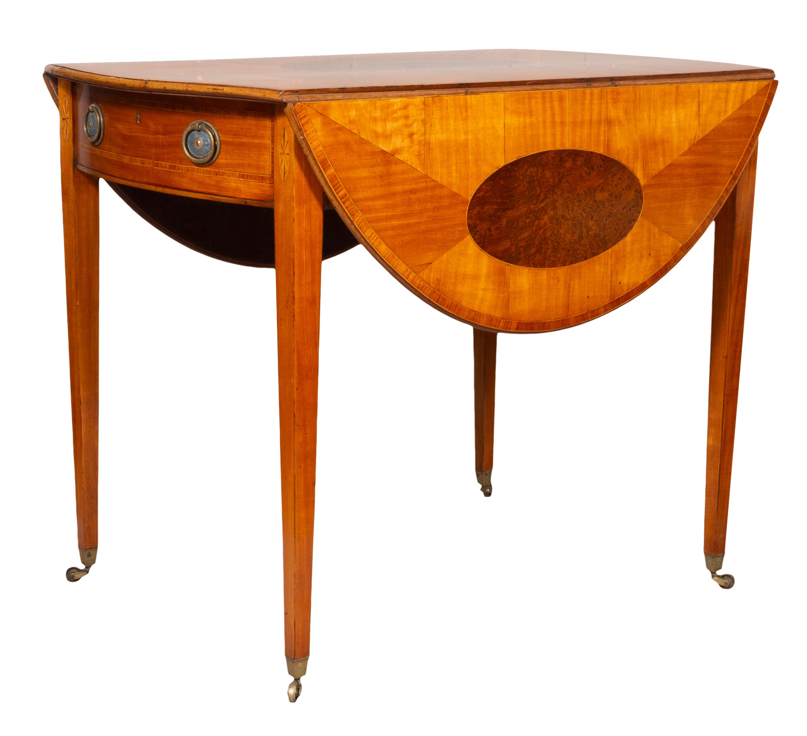Late 18th Century Fine George III Satinwood And Amboyna Pembroke Table For Sale