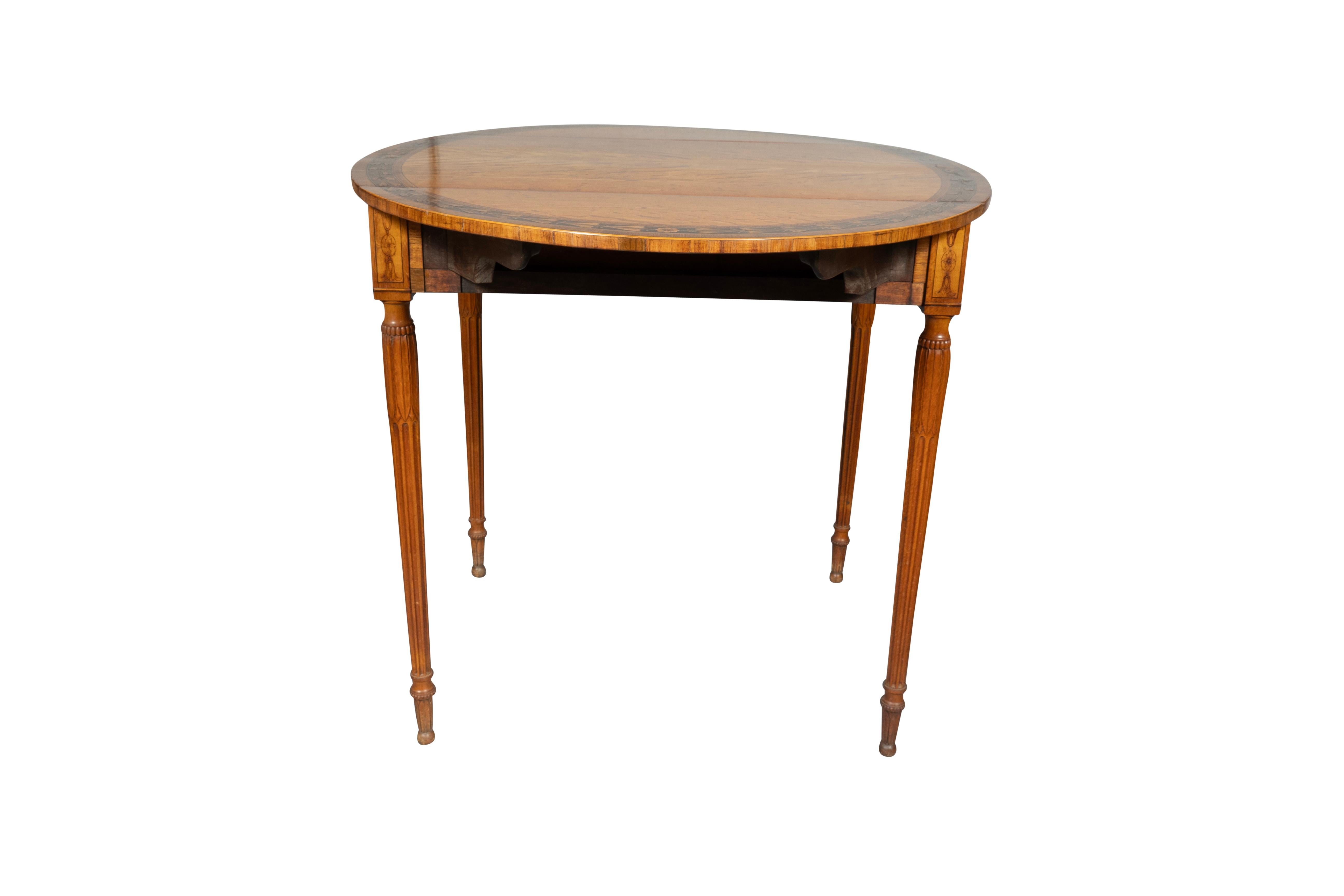 Boxwood Fine George III Satinwood and Inlaid Pembroke Table