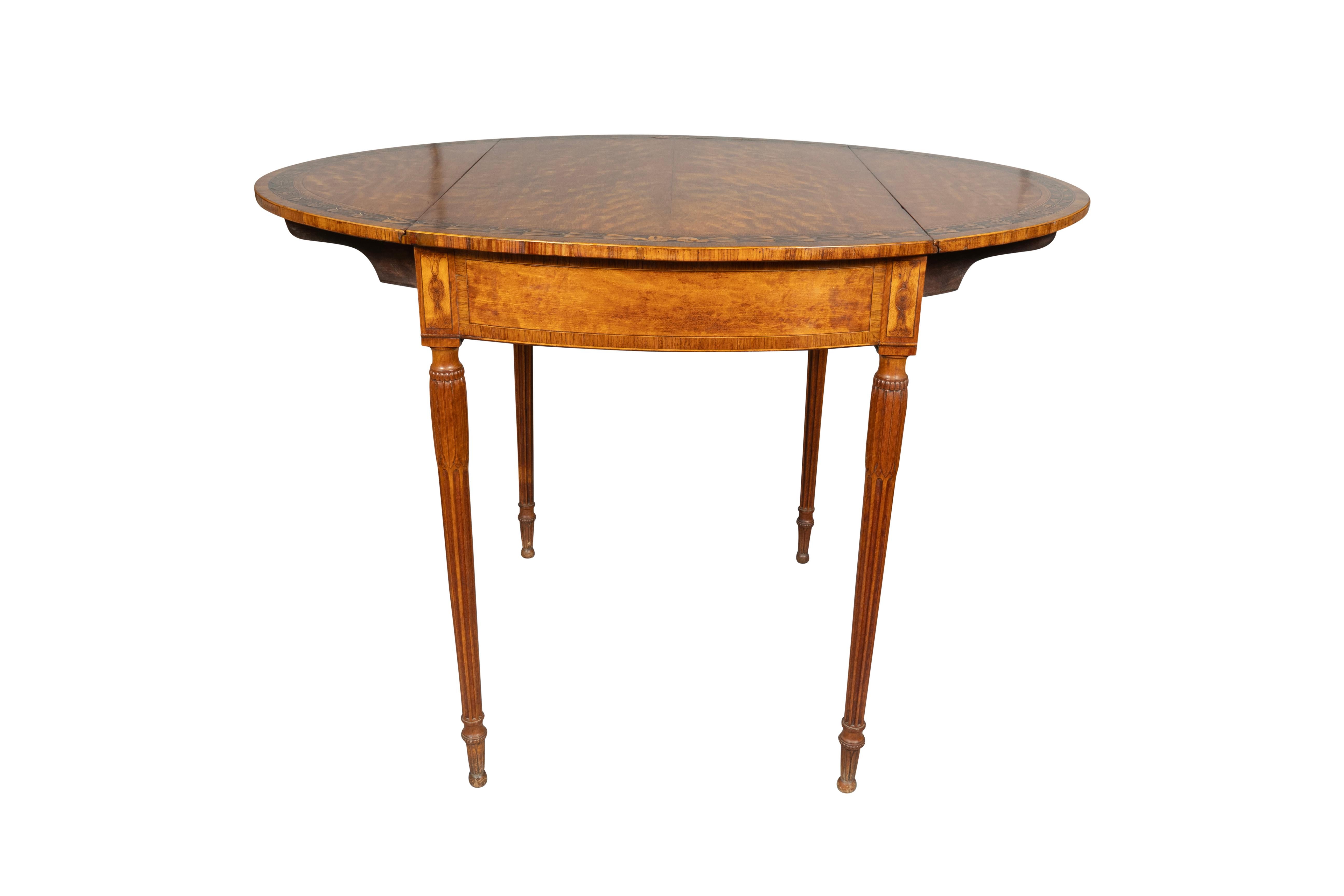 Fine George III Satinwood and Inlaid Pembroke Table 1