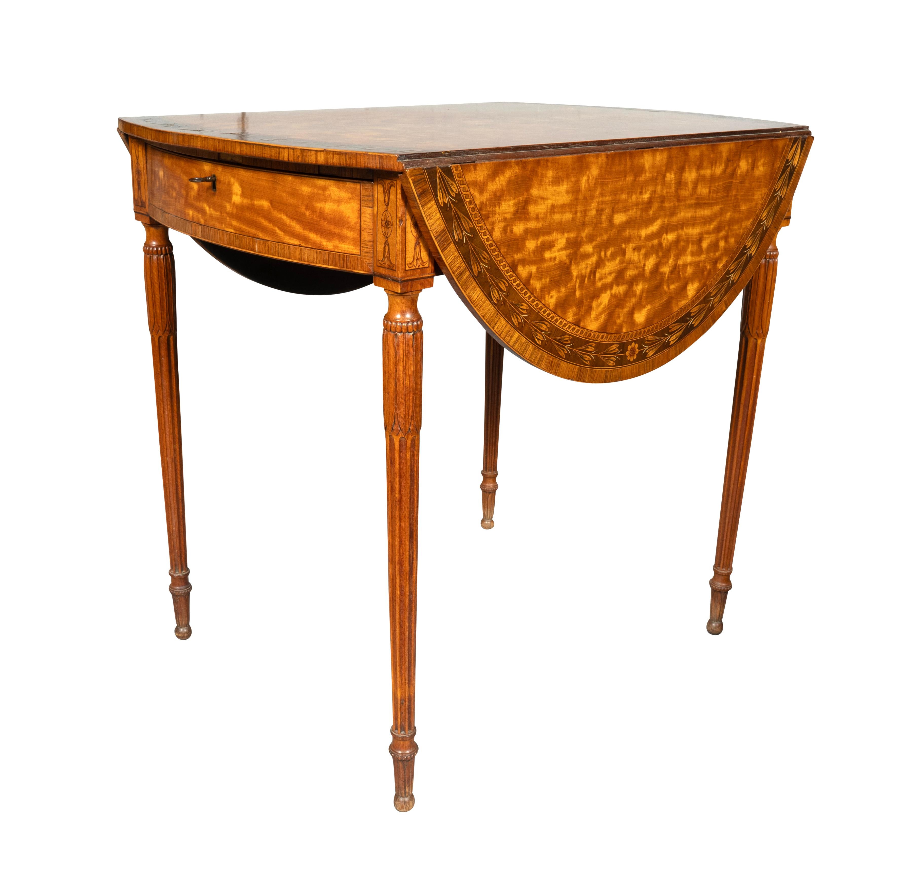 Fine George III Satinwood and Inlaid Pembroke Table 2