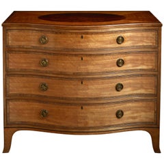 Fine George III Satinwood Serpentine Chest, circa 1790