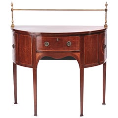 Fine George III Small Mahogany Inlaid Demilune Sideboard