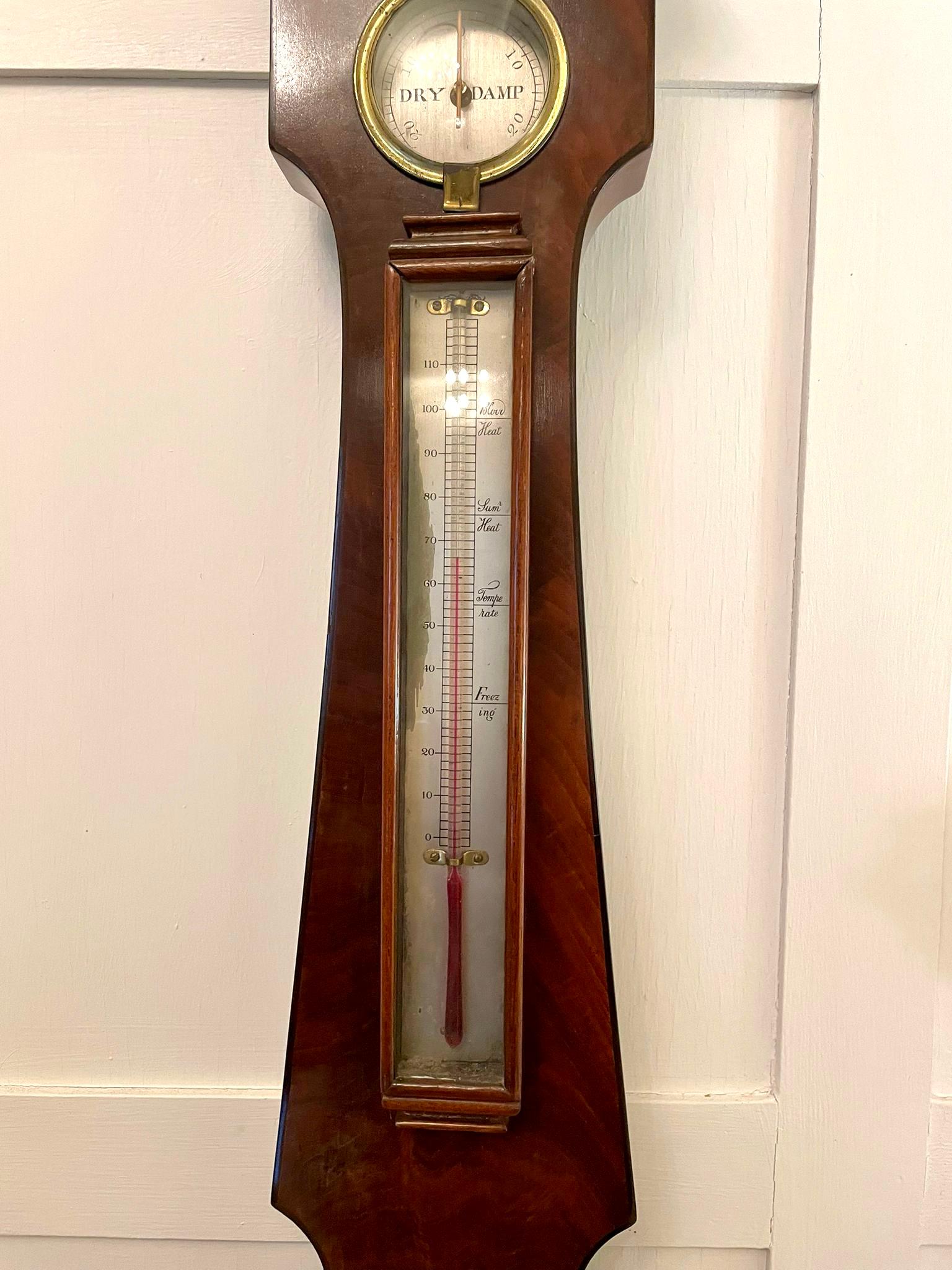 Fine George III Quality Mahogany Banjo Barometer 2