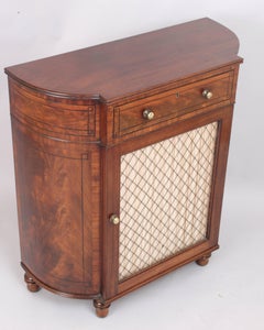 Fine George IV Period Mahogany Bow-Ended Cabinet of Unusually Small Proportions