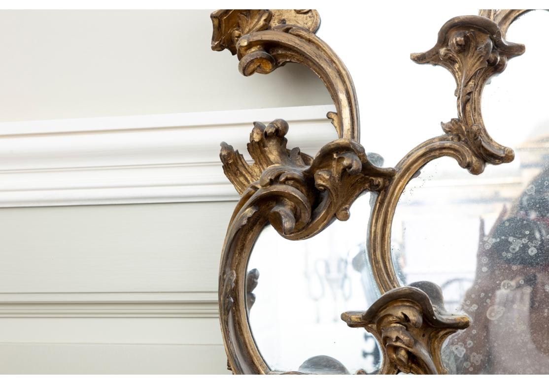 Fine Georgian Antique Carved And Gilt Tiered Mirror For Sale 7