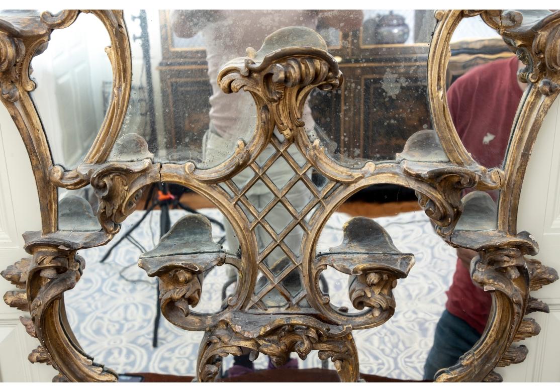 Fine Georgian Antique Carved And Gilt Tiered Mirror For Sale 9