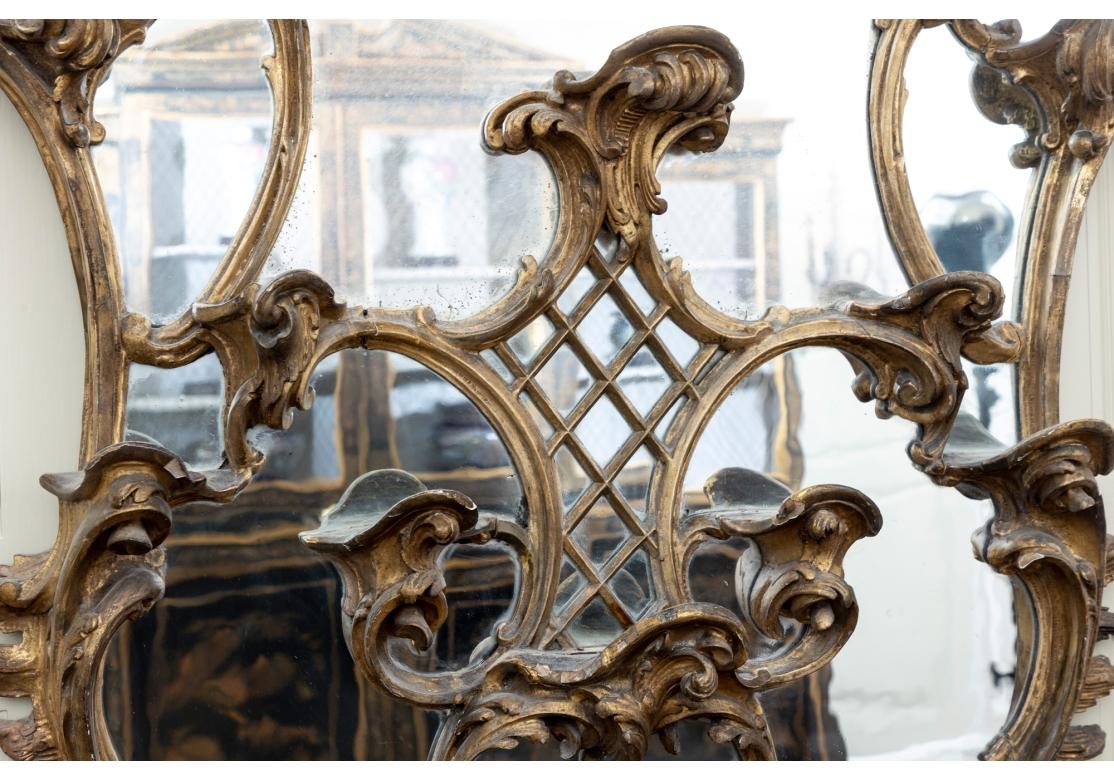 Fine Georgian Antique Carved And Gilt Tiered Mirror For Sale 2