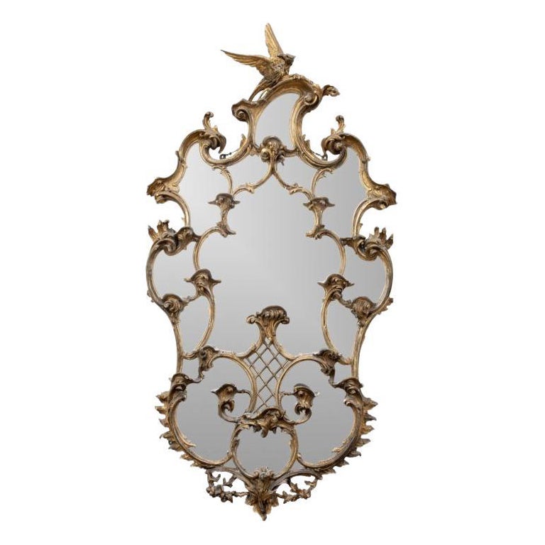 Fine Georgian Antique Carved And Gilt Tiered Mirror (miroir à étages)