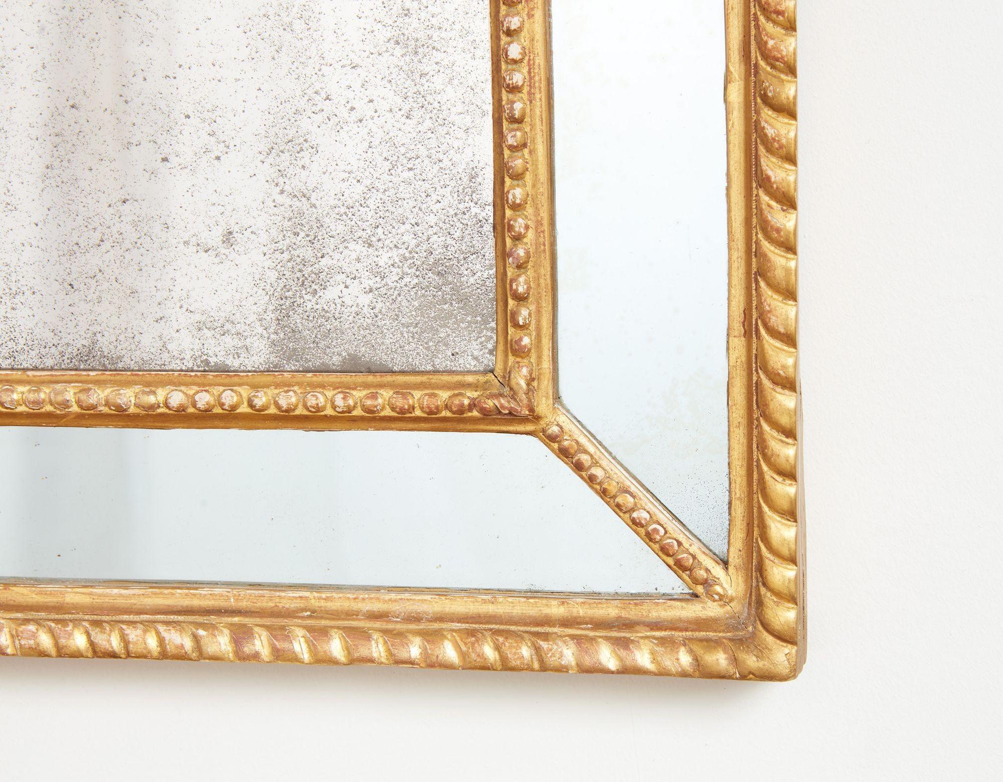Mercury Glass Fine Georgian Border Glass Mirror For Sale