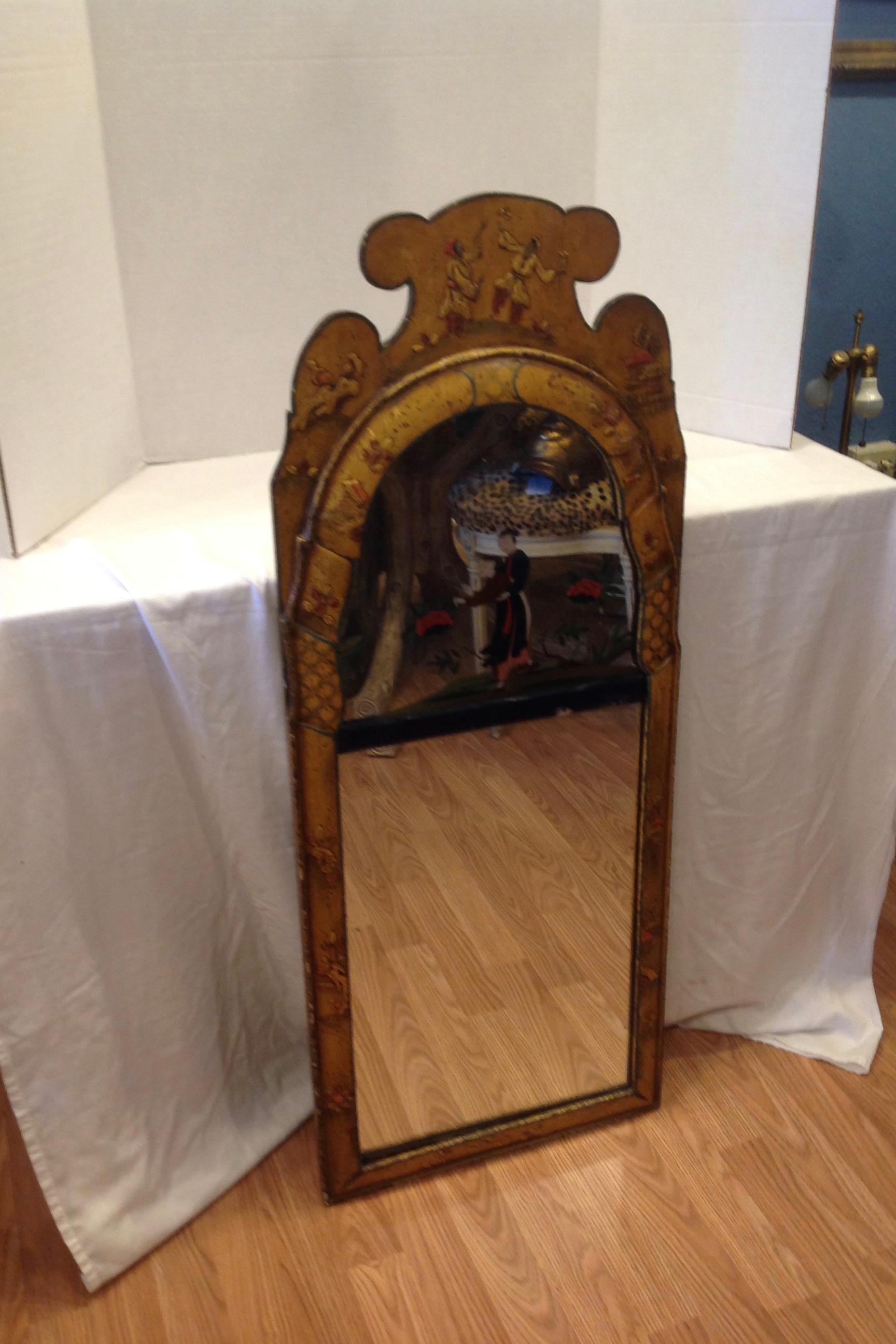 Gesso Fine Georgian Chinoiserie Mirror