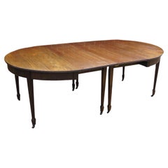 Fine Georgian Extending Dining Table D Ends with Two Leaves, English, circa 1785
