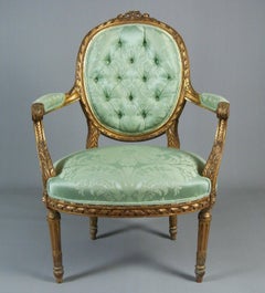 Fine Georgian Giltwood Arm Chair in the Manner of Thomas Chippendale