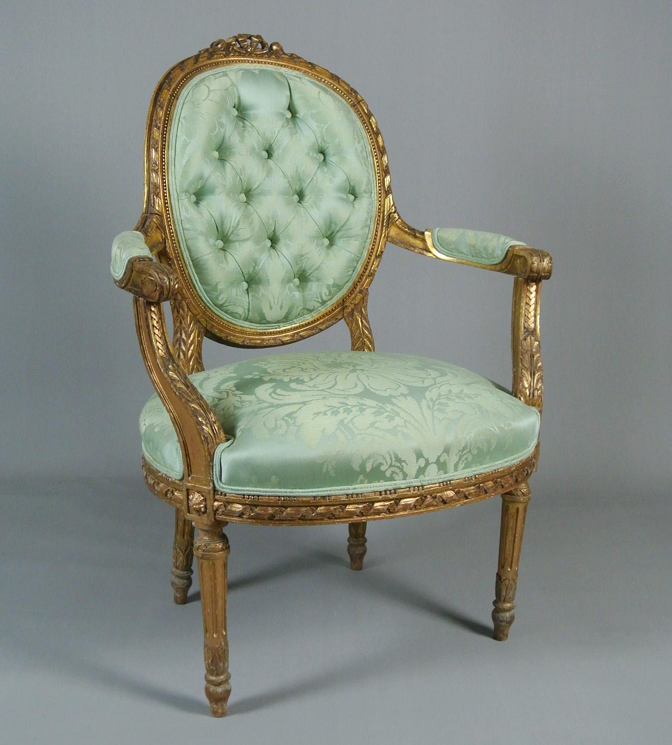 Fine Georgian Giltwood Arm Chair in the Manner of Thomas Chippendale In Good Condition For Sale In Heathfield, GB