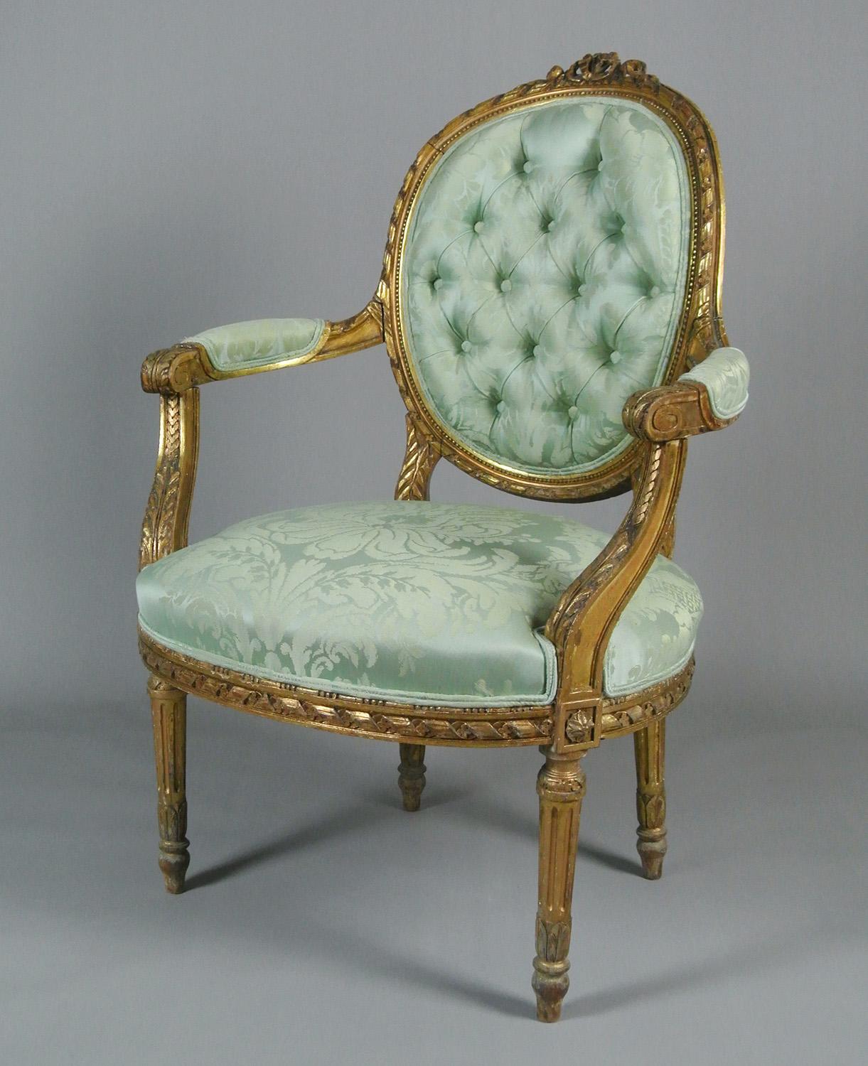 18th Century and Earlier Fine Georgian Giltwood Arm Chair in the Manner of Thomas Chippendale For Sale