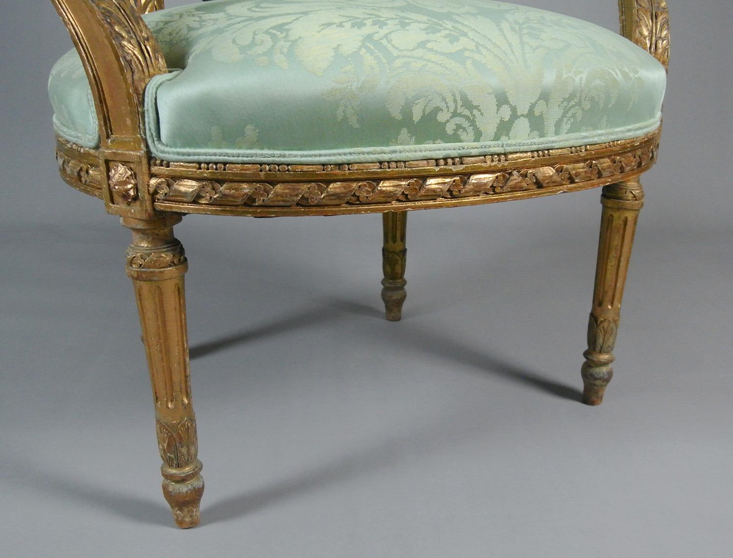 Fauteuil géorgien en bois doré à la manière de Thomas Chippendale en vente 1