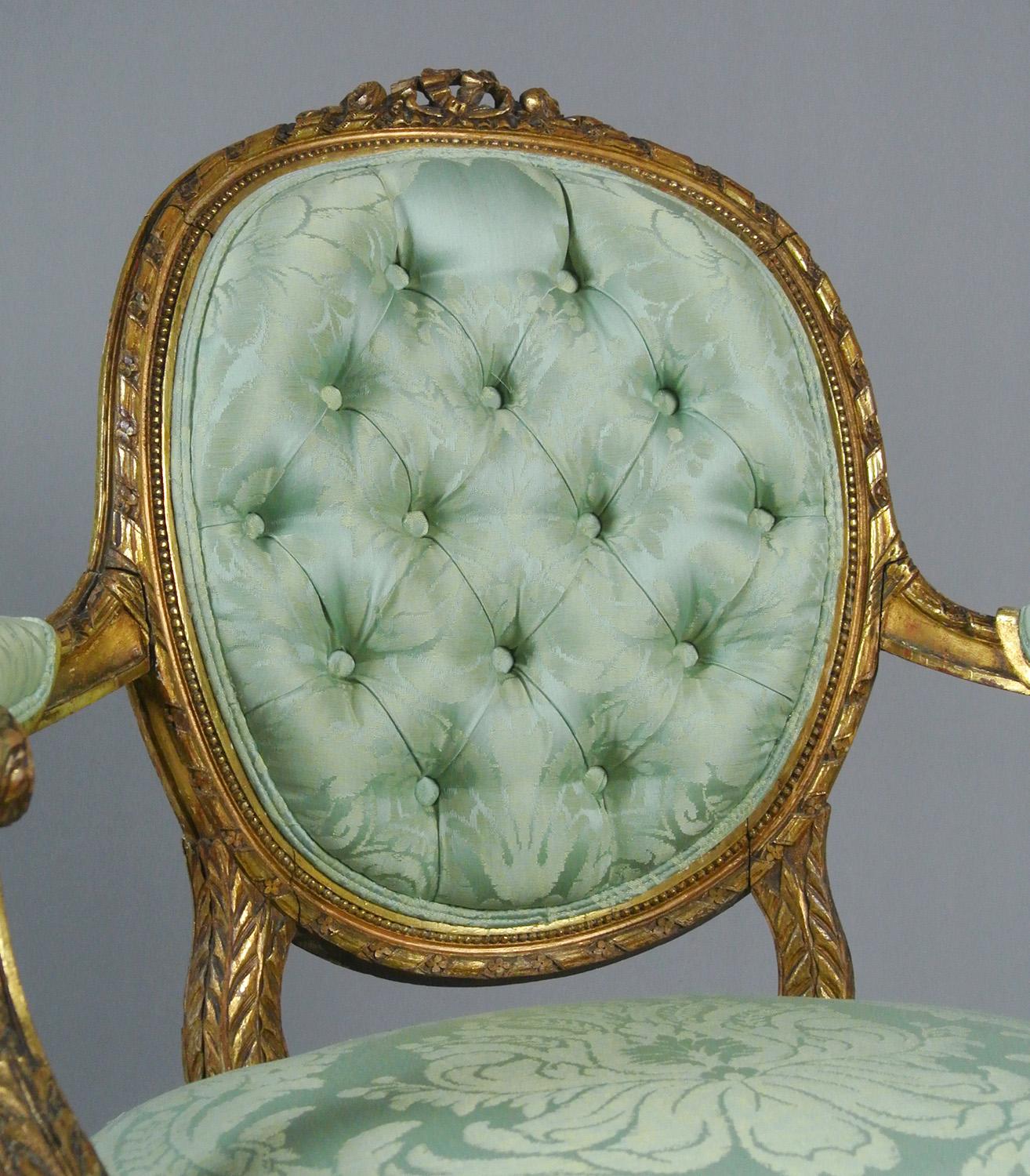 Fine Georgian Giltwood Arm Chair in the Manner of Thomas Chippendale For Sale 3